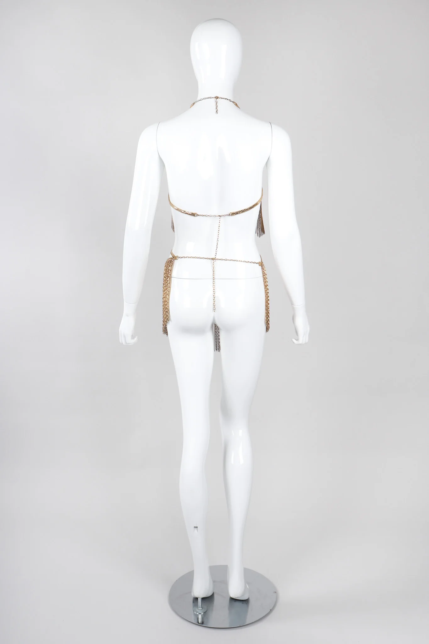 Gold Mesh Shimmy Top & Skirt Set - Image 7