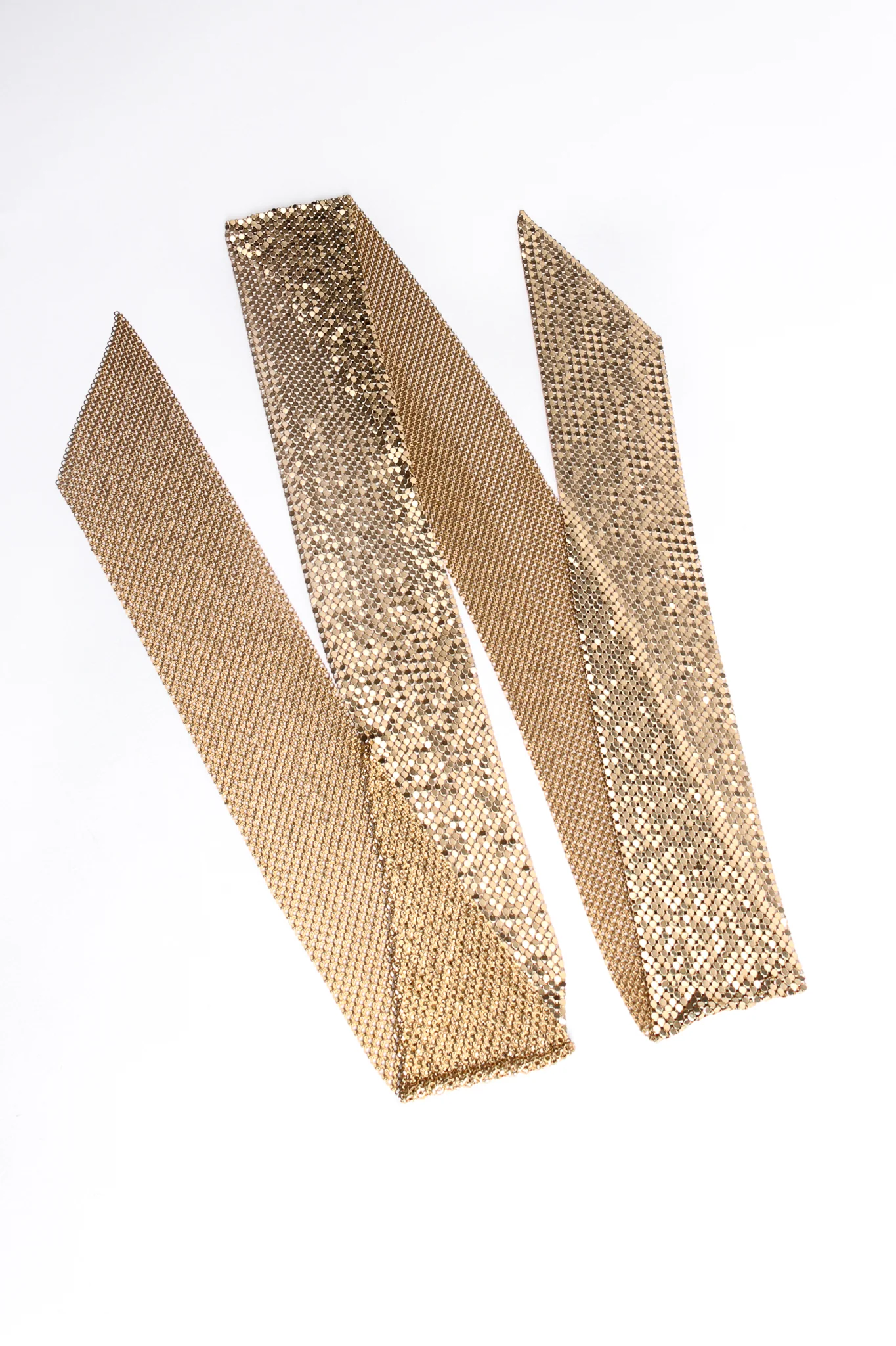 Gold Metal Mesh Scarf Sash Tie - Image 4