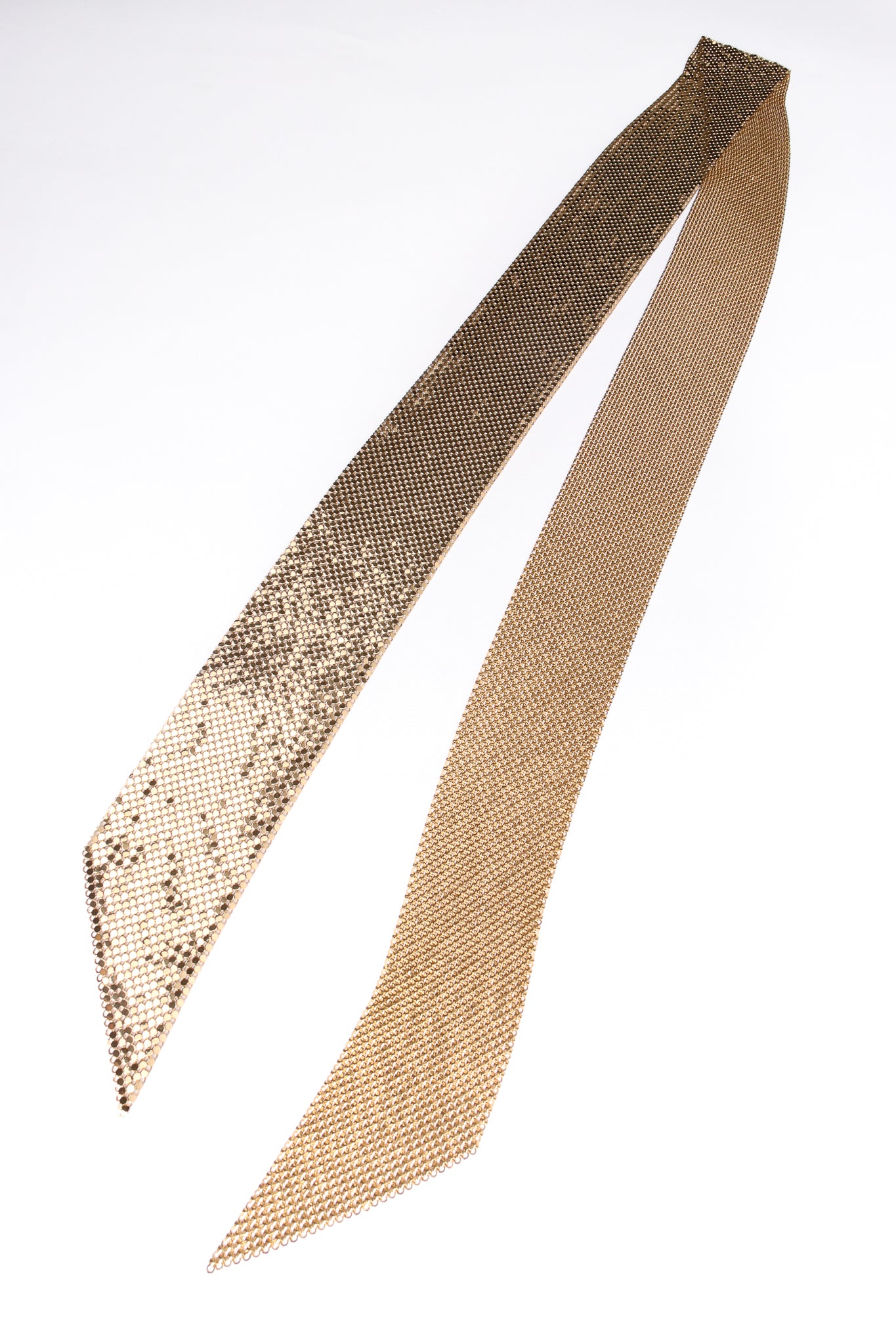 Gold Metal Mesh Scarf Sash Tie - Image 5
