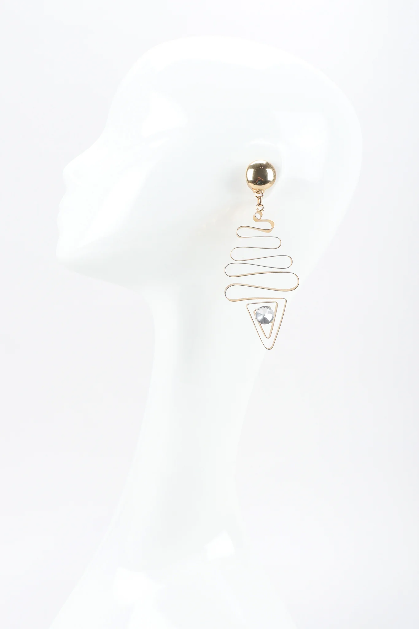 Gold Metal Ribbon Earrings - Image 3