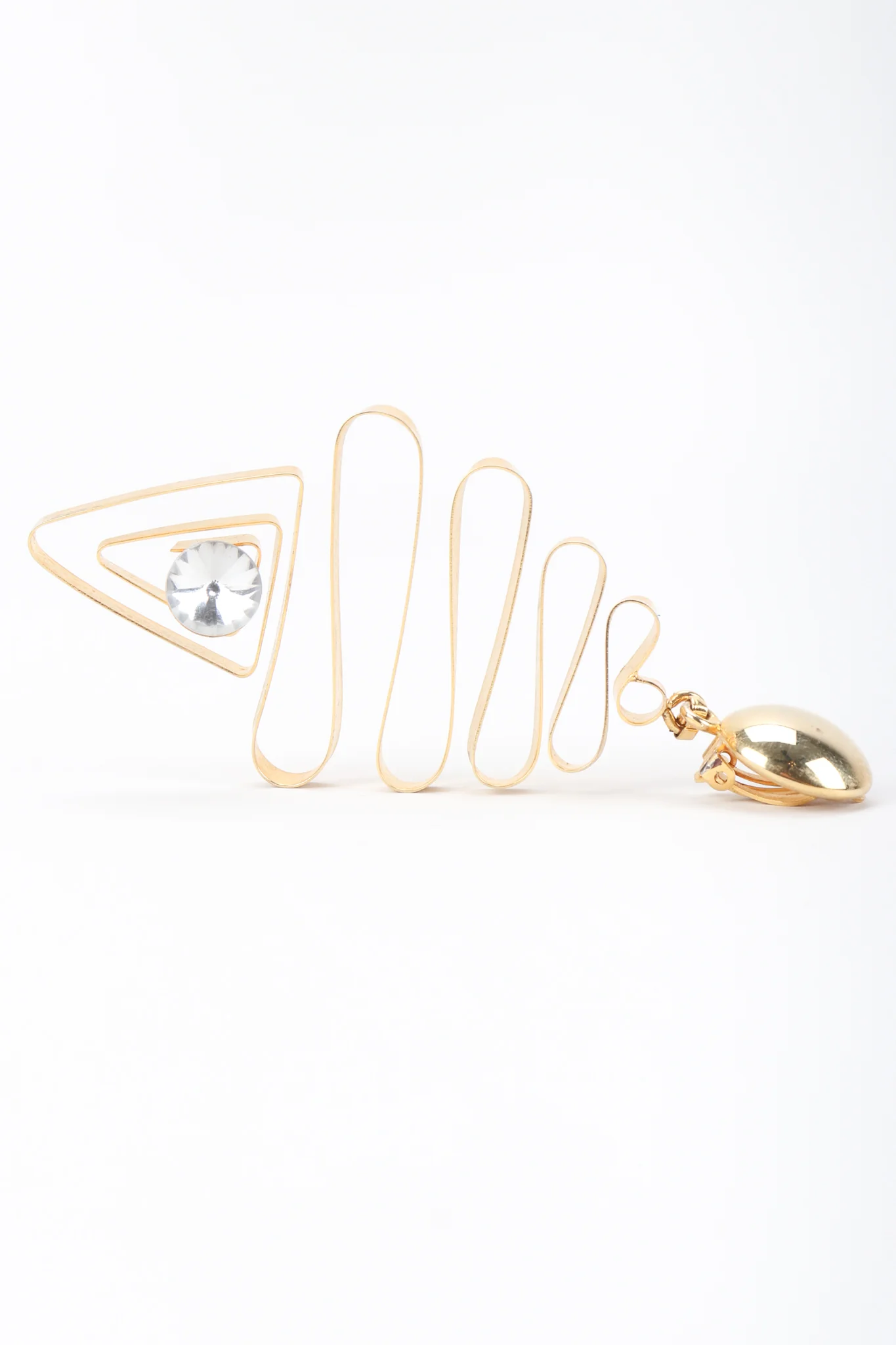 Gold Metal Ribbon Earrings - Image 4