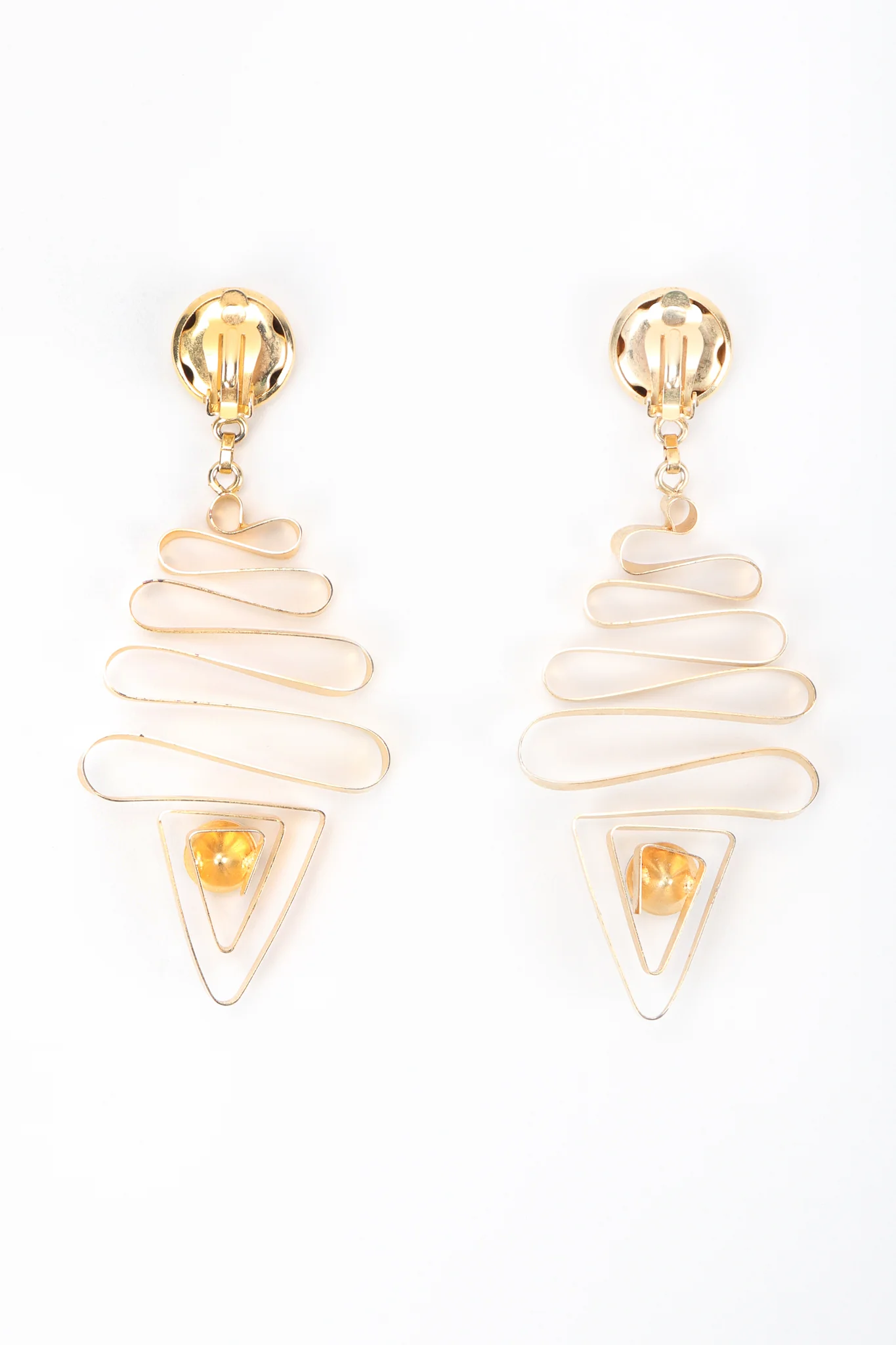 Gold Metal Ribbon Earrings - Image 7