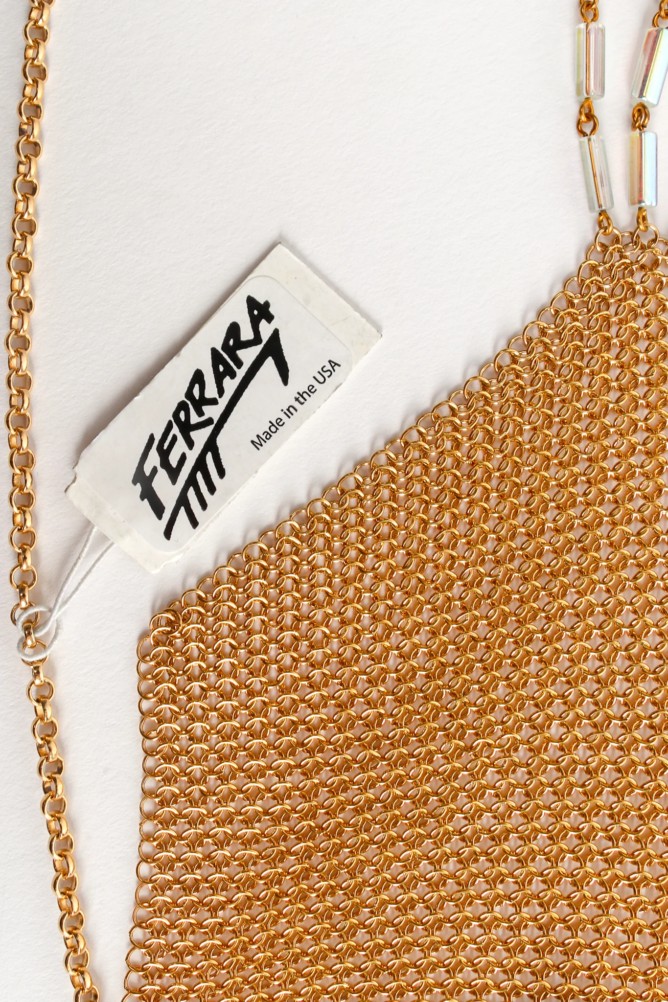 Gold Plated Asymmetrical Mesh Chain Fringe Bag - Image 10
