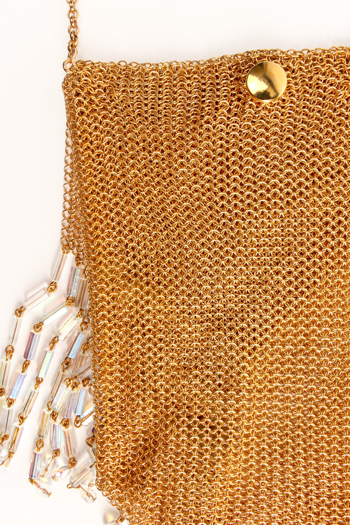 Gold Plated Asymmetrical Mesh Chain Fringe Bag - Image 6