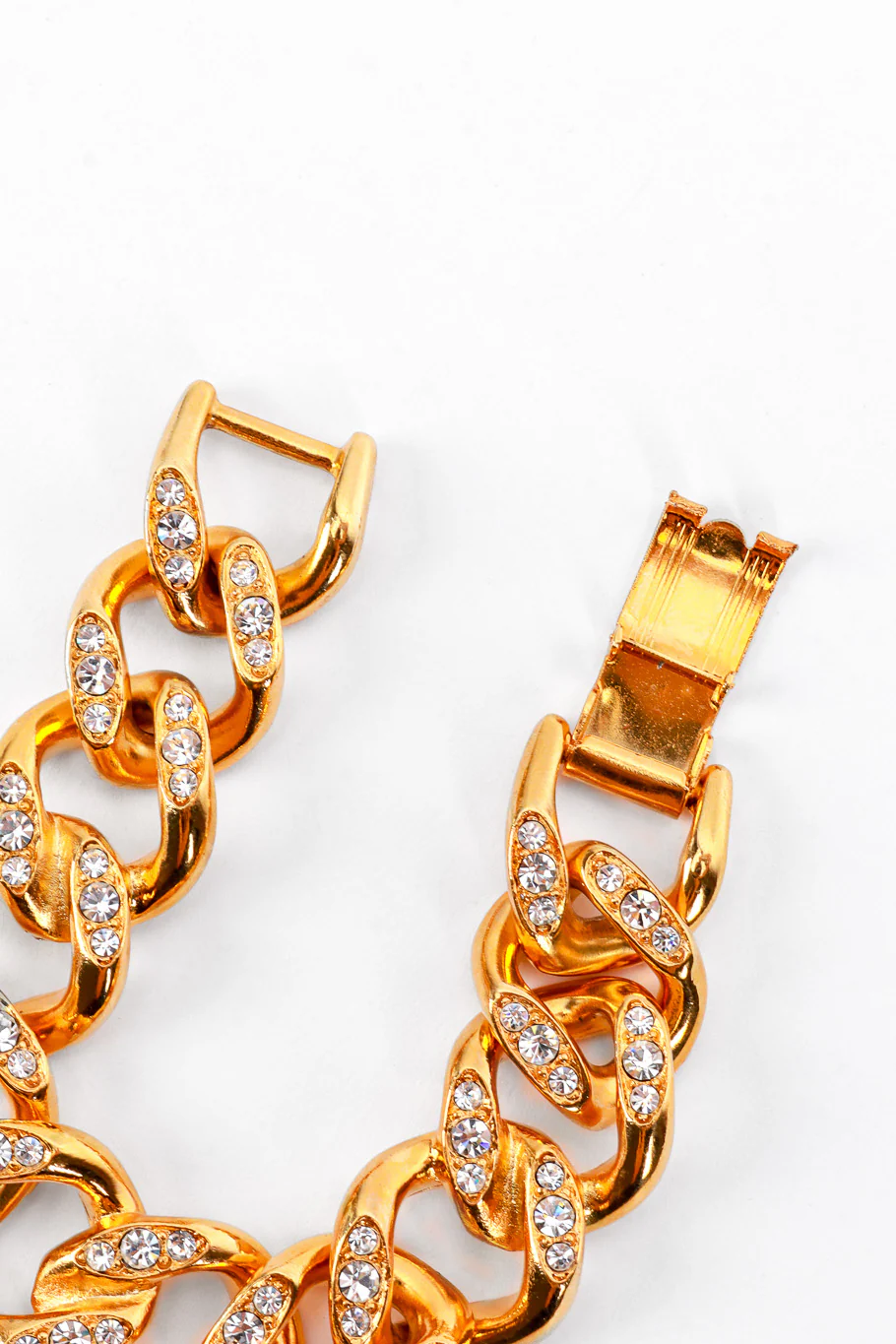 Gold Rhinestone Curb Chain Bracelet - Image 5