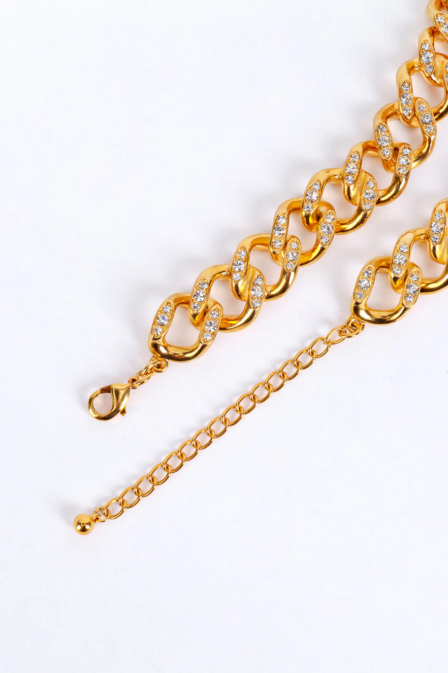 Gold Rhinestone Curb Chain Necklace - Image 4
