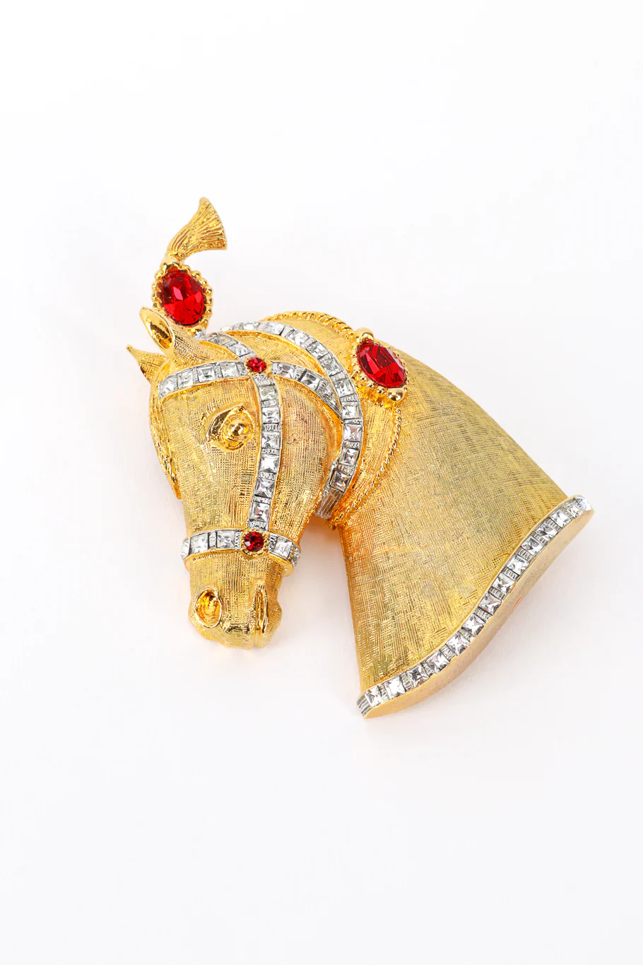 Gold & Ruby Carnival Horse Brooch - Image 3