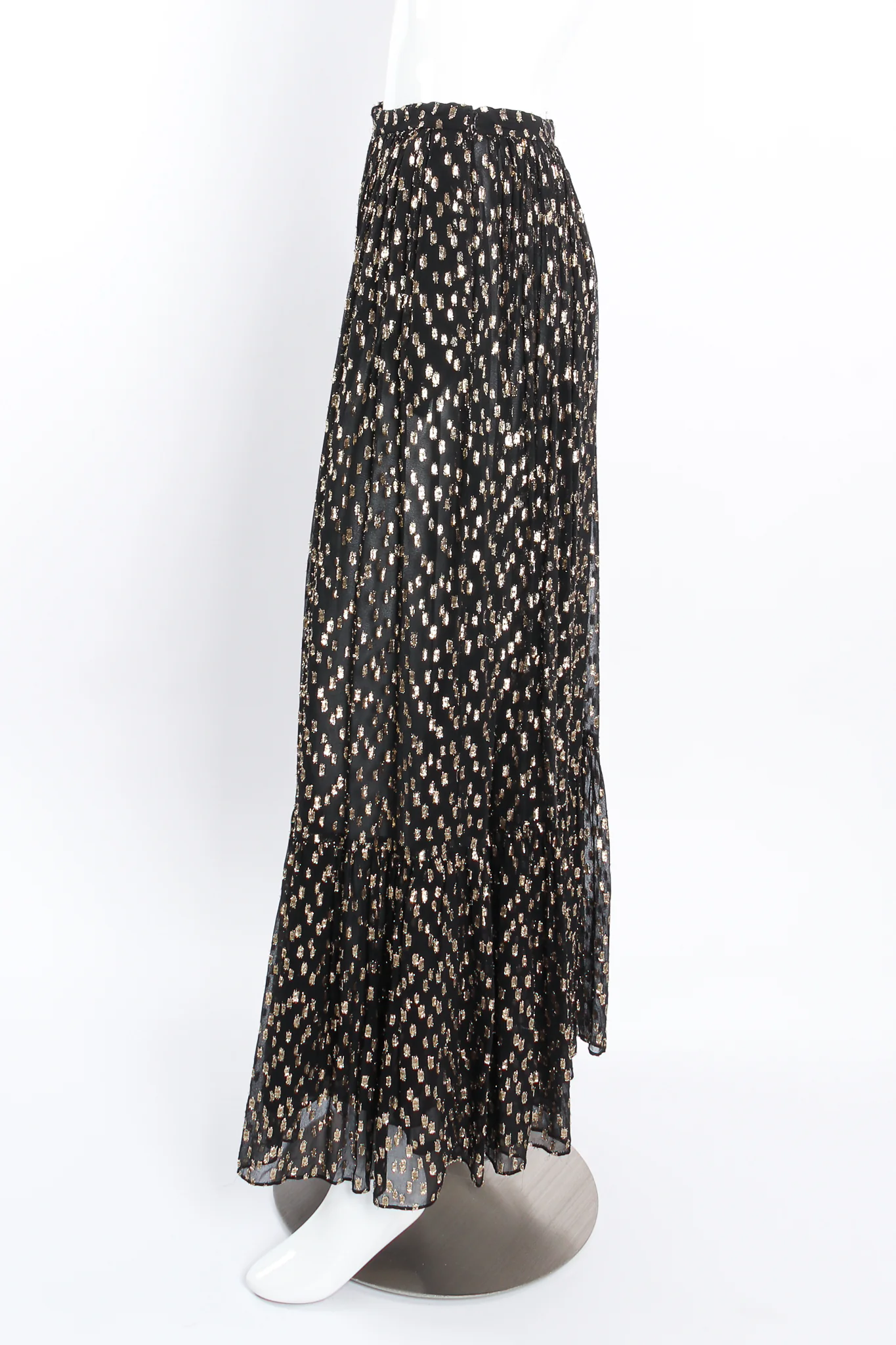 Gold Spotted Ruffle Blouse & Skirt Set - Image 13