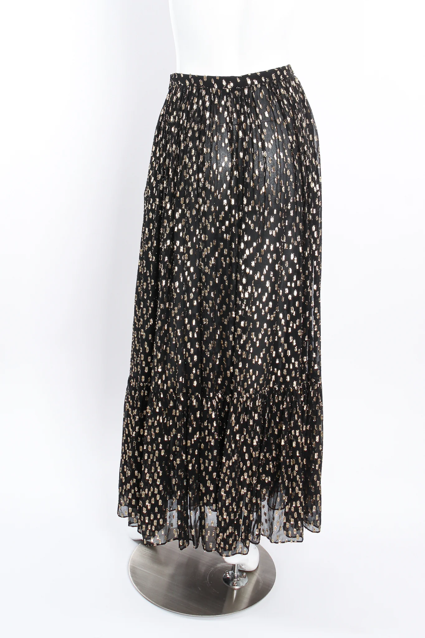 Gold Spotted Ruffle Blouse & Skirt Set - Image 14