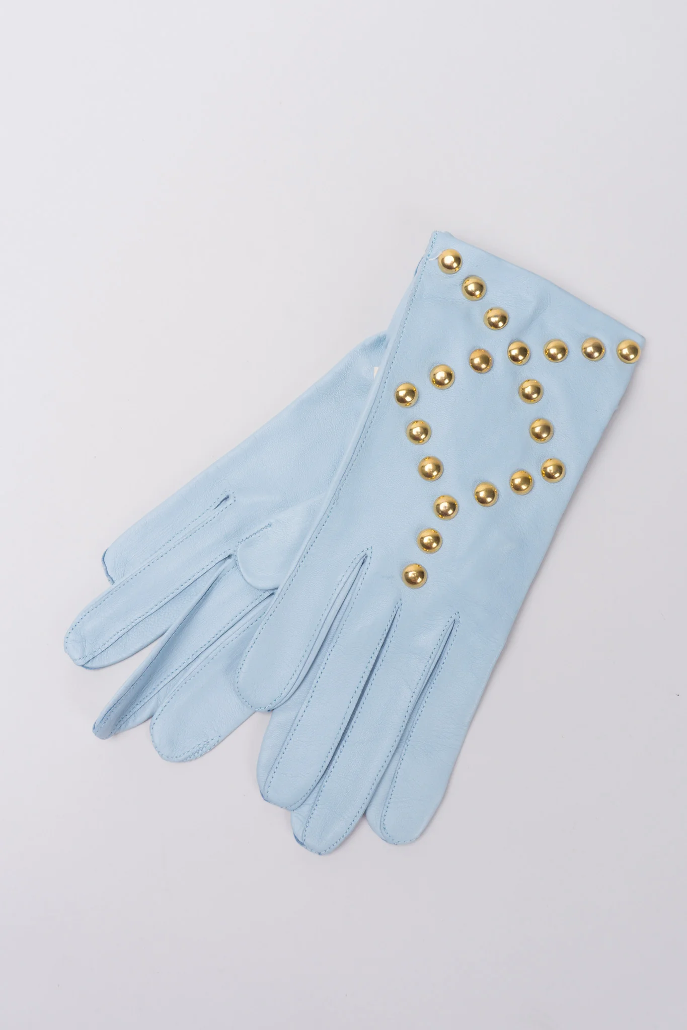 Gold Stud Leather Gloves - Image 3