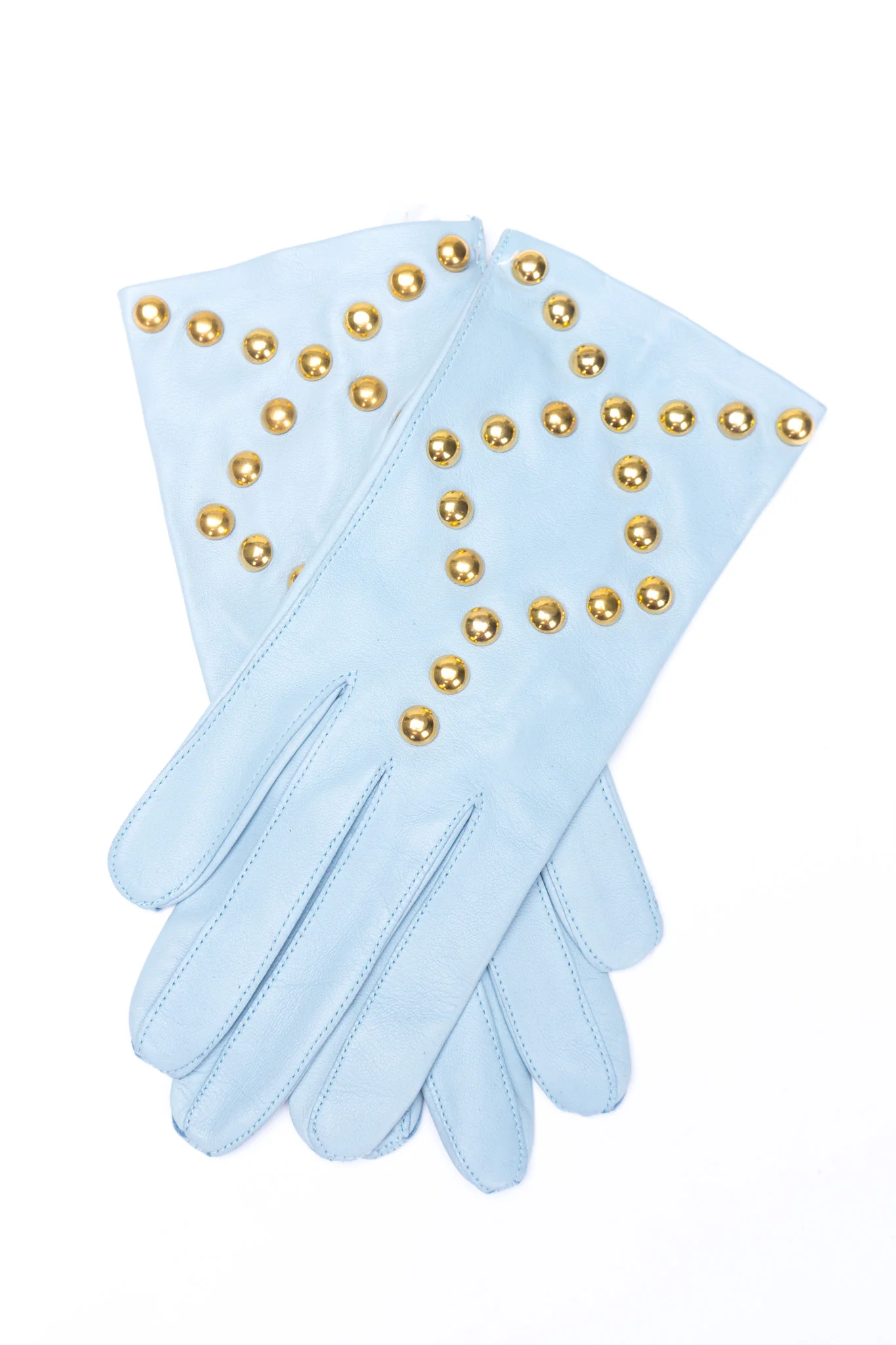 Gold Stud Leather Gloves - Image 7