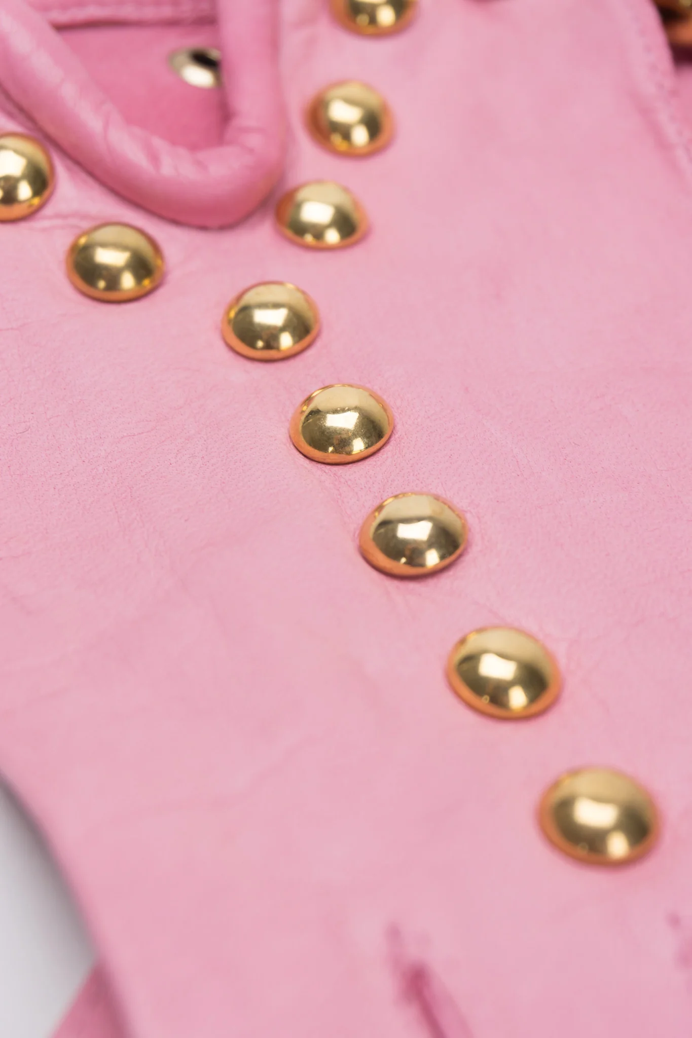 Gold Y-Stud Leather Gloves - Image 3