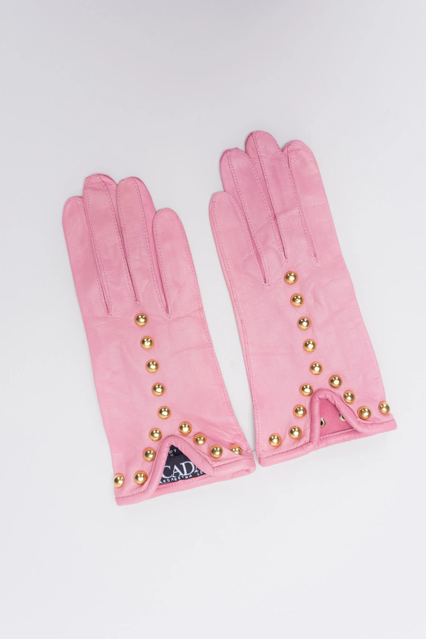 Gold Y-Stud Leather Gloves - Image 4