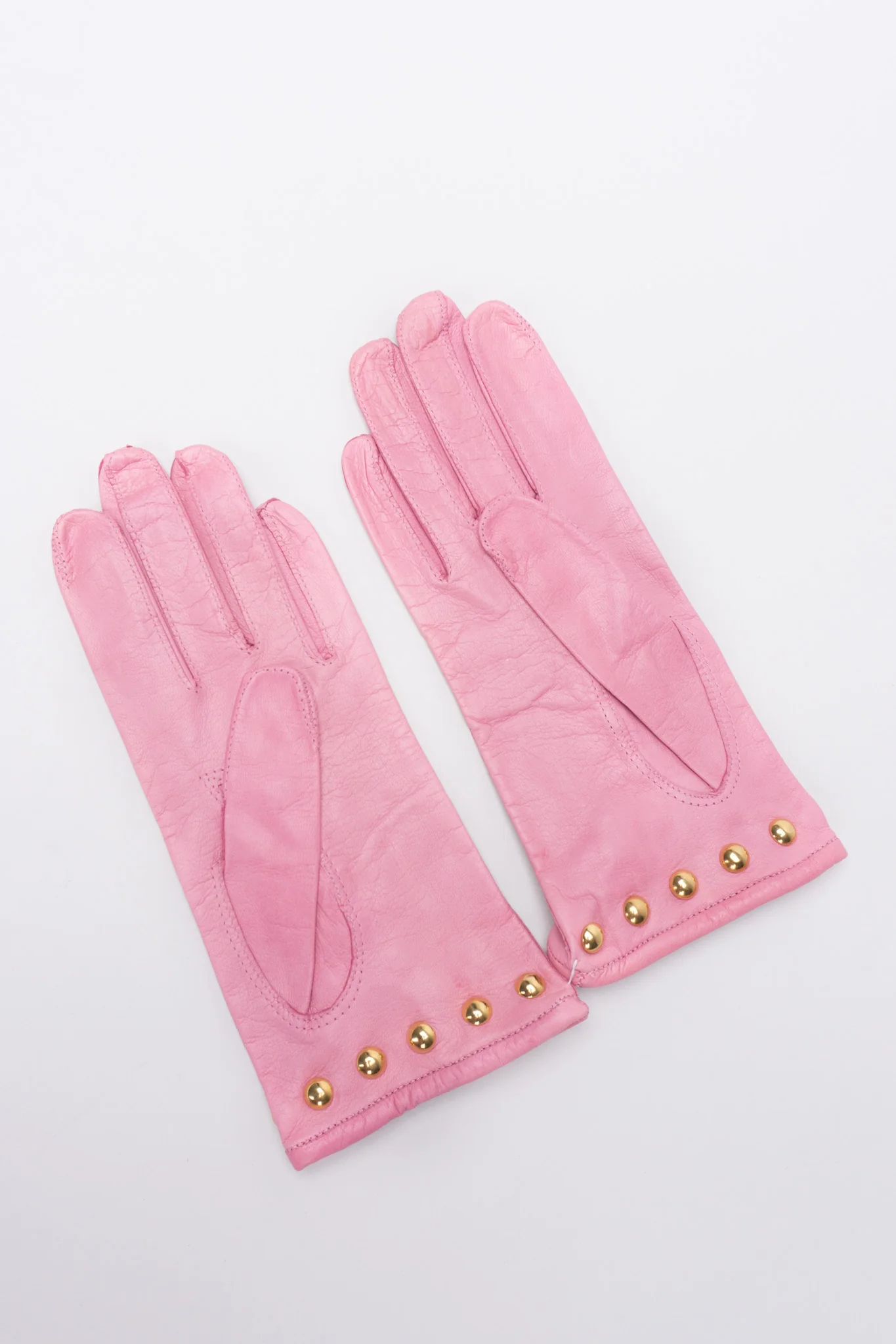 Gold Y-Stud Leather Gloves - Image 5