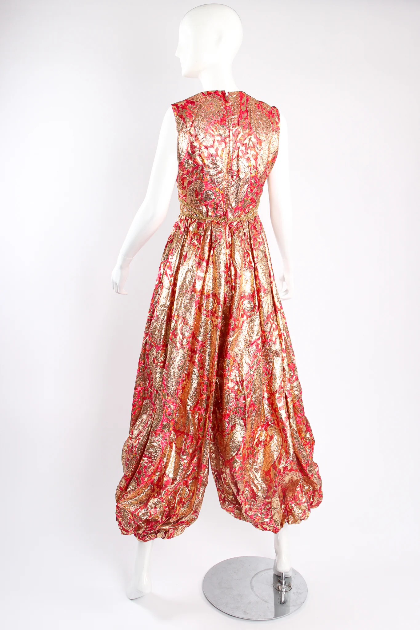 Golden Brocade Harem Jumpsuit - Image 3
