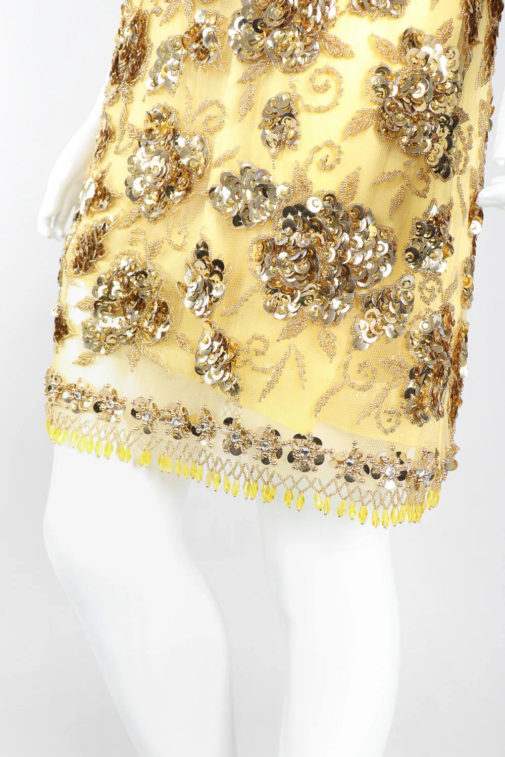 Golden Embellished Shift Dress - Image 3