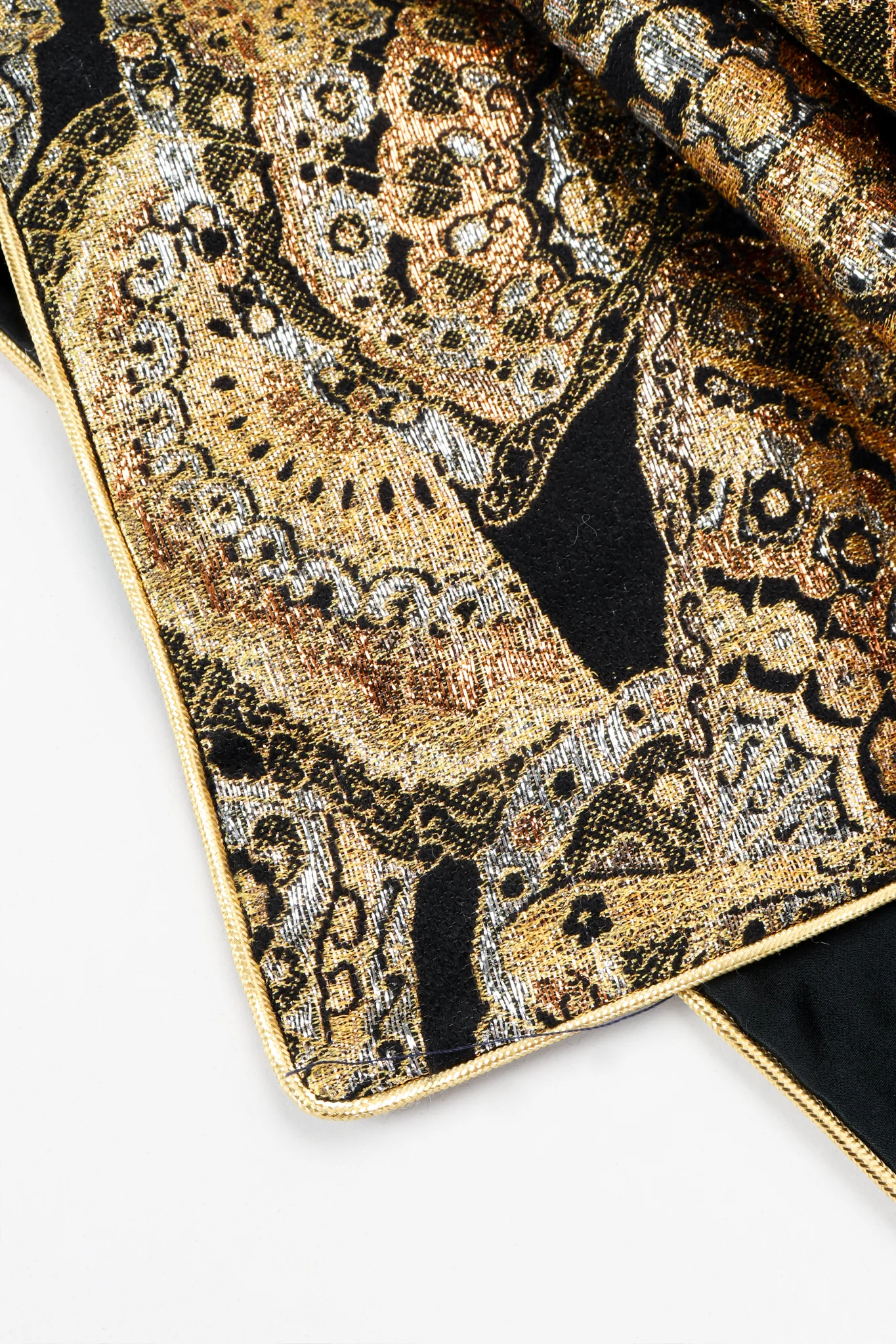 Golden Fan Brocade Cocoon Coat - Image 8