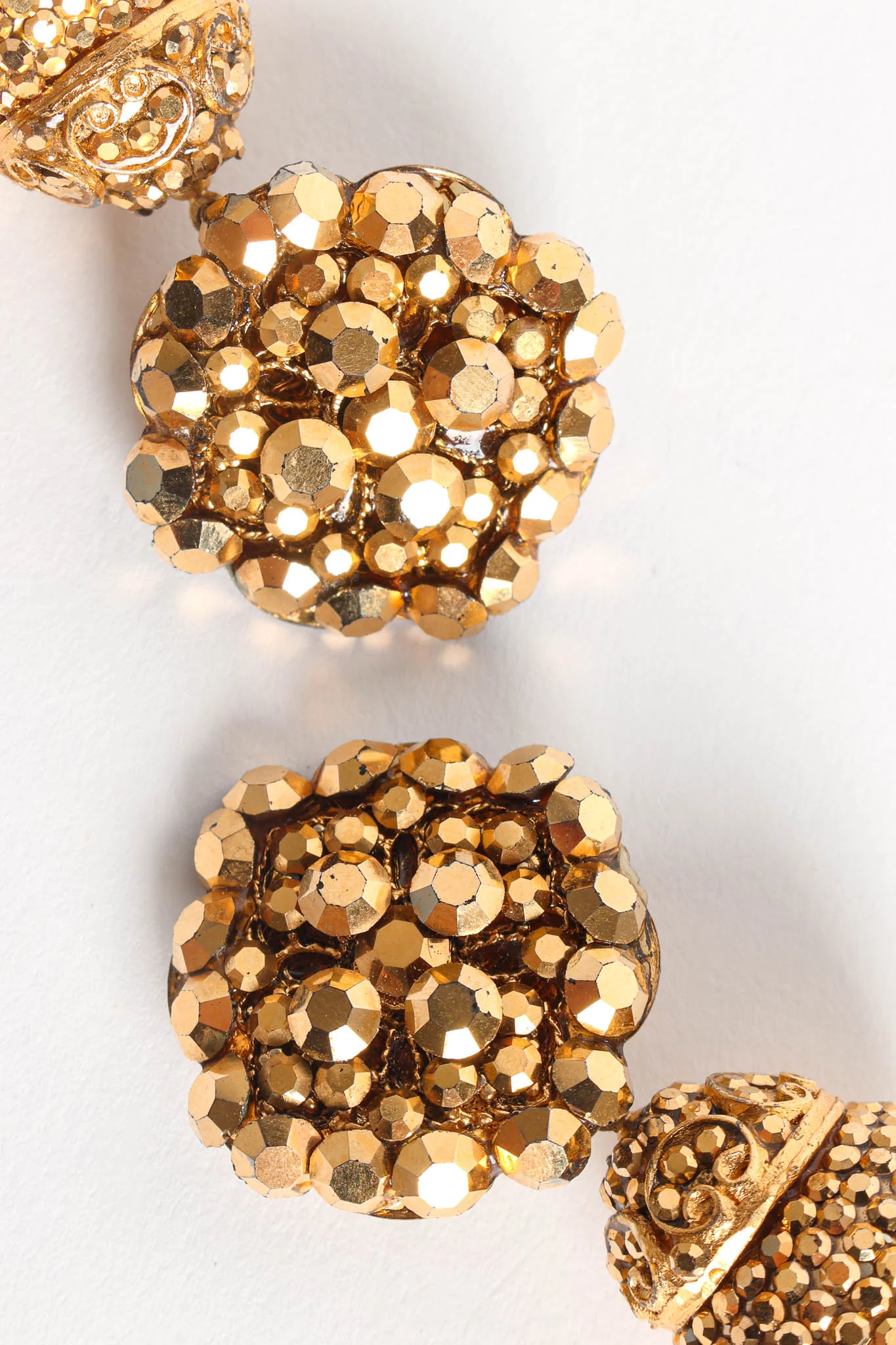 Filigree Golden Globe Rhinestone Earrings - Image 5