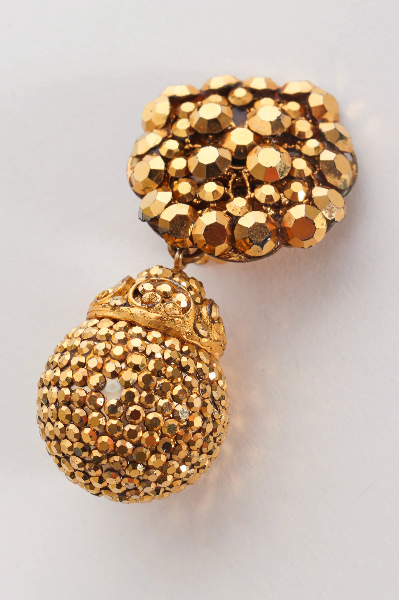 Filigree Golden Globe Rhinestone Earrings - Image 8
