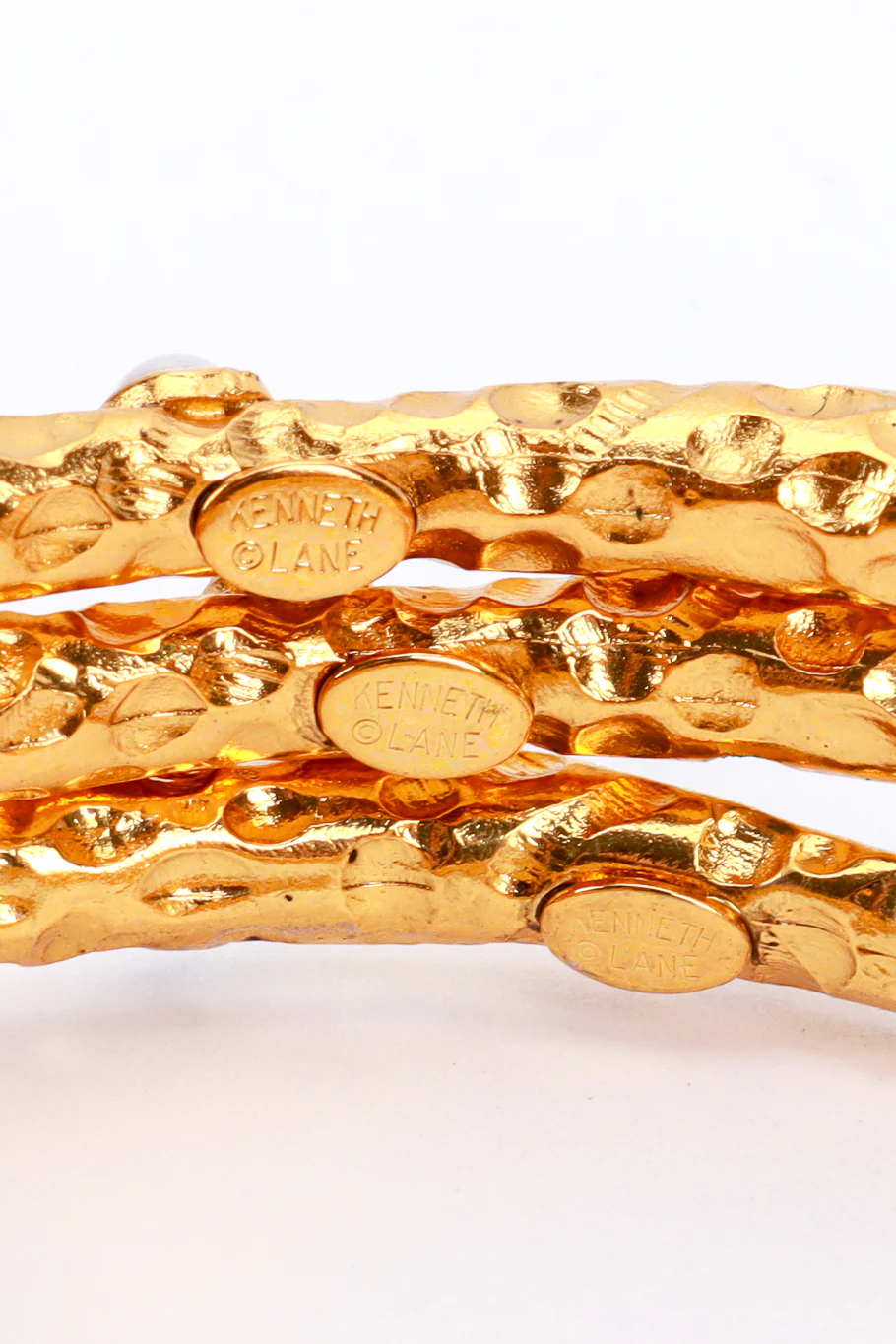 Golden Hammered Bangle Set - Image 5