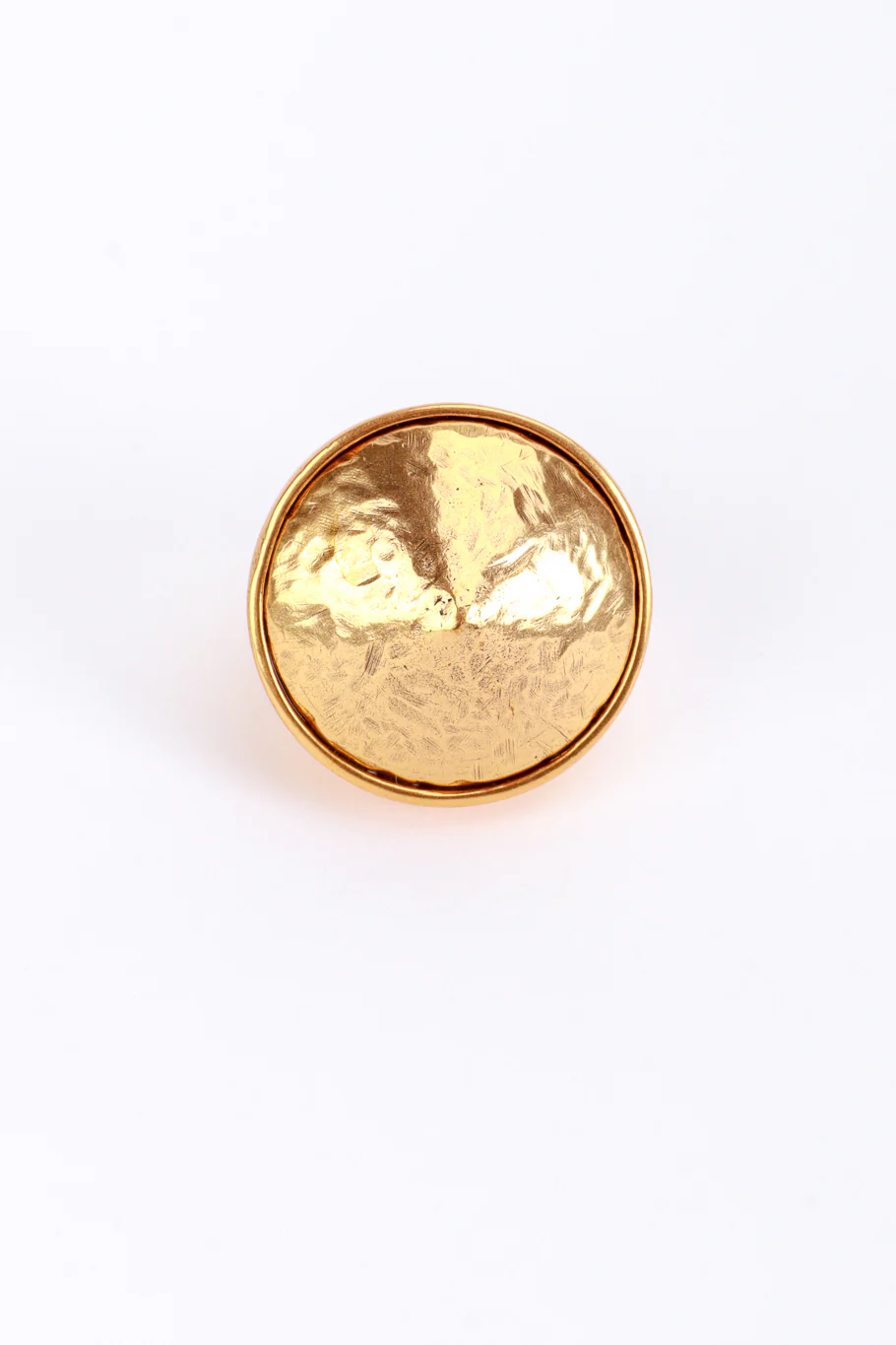 Golden Hammered Rivoli Ring