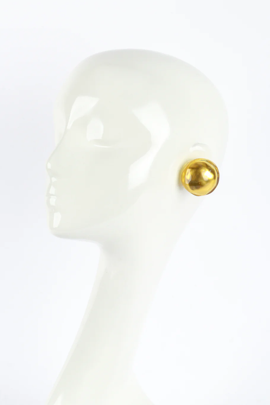 Golden Lucite Domed Button Earrings - Image 3