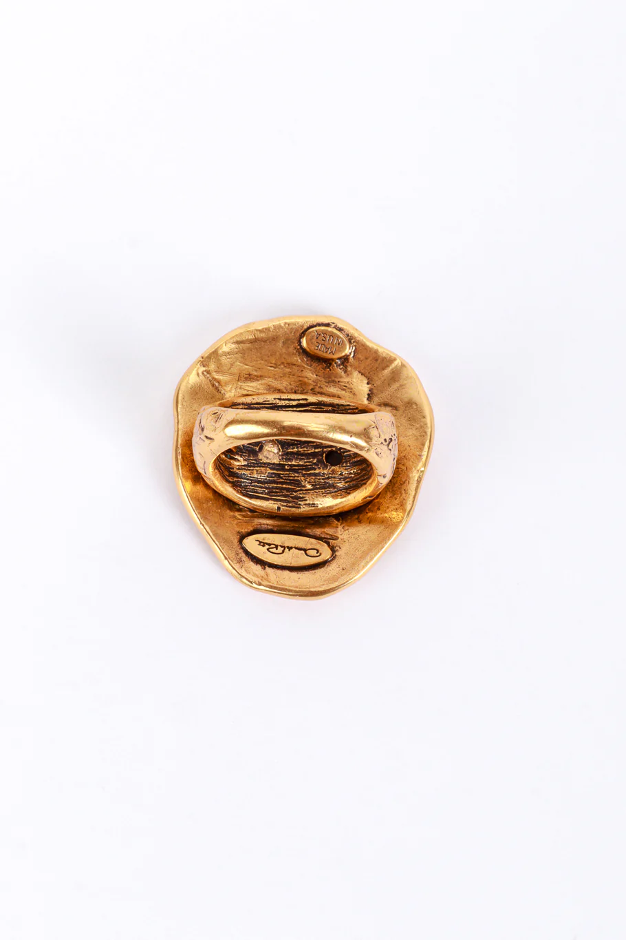 Golden Ripple Disc Ring - Image 4