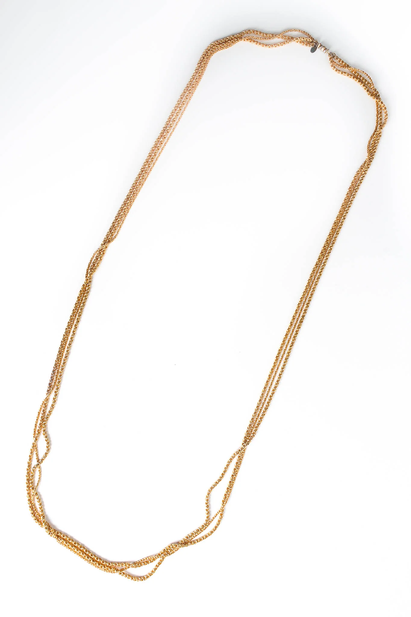 Golden Rope Triple Chain Necklace - Image 3