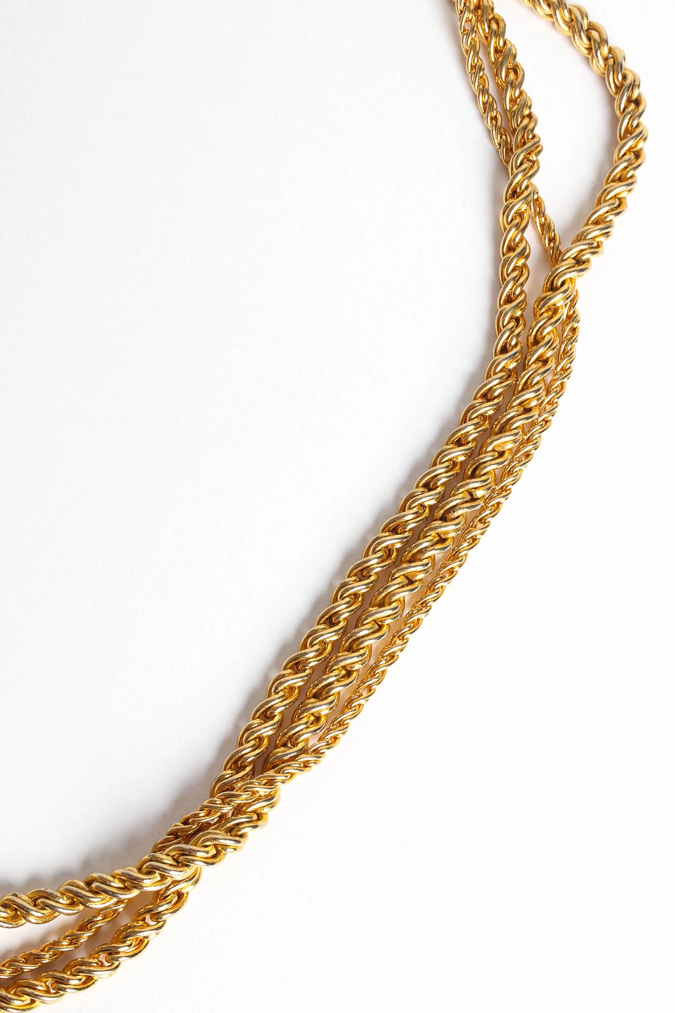 Golden Rope Triple Chain Necklace - Image 4
