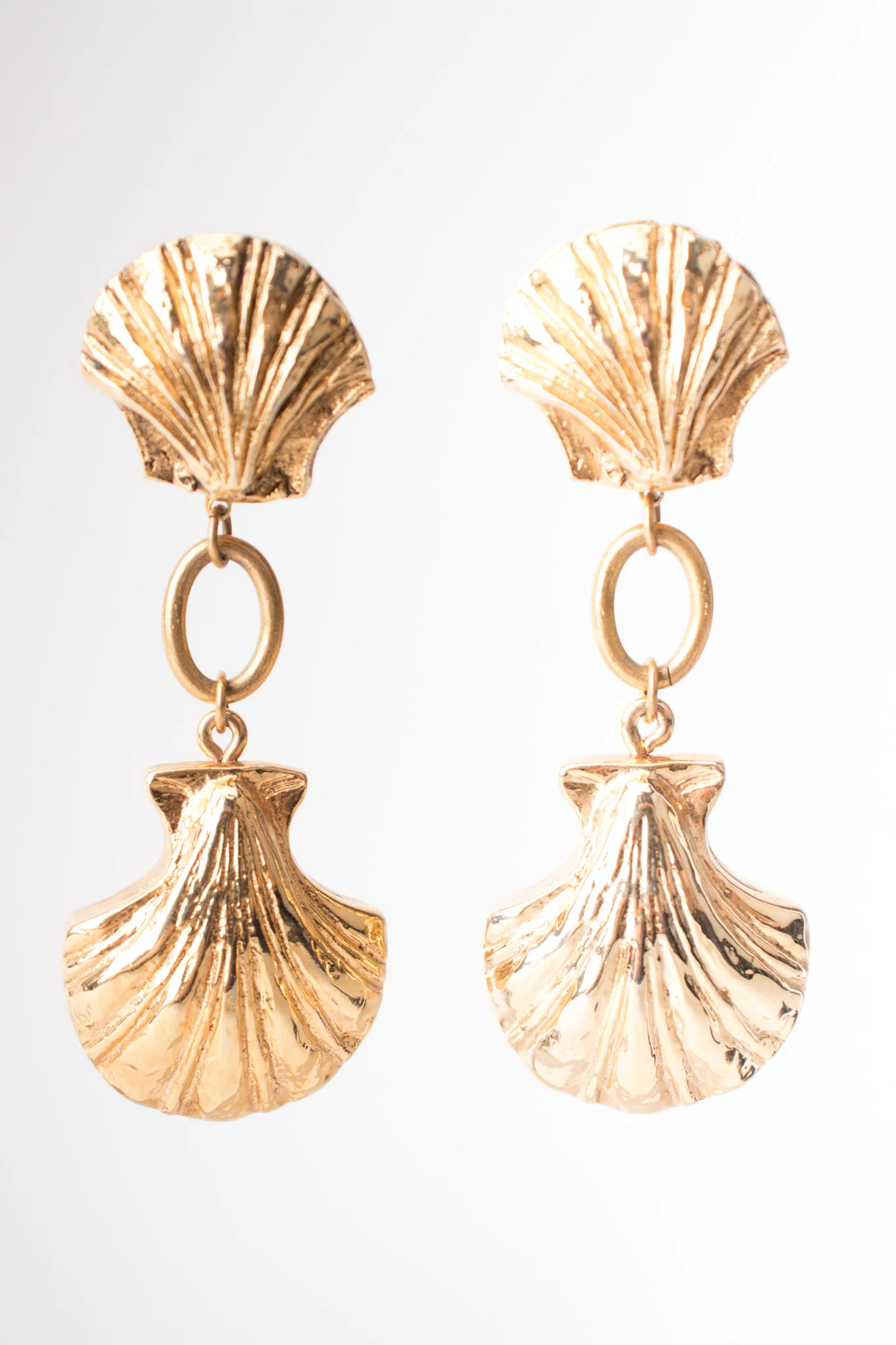 Golden Seashell Drop Earrings - Image 4