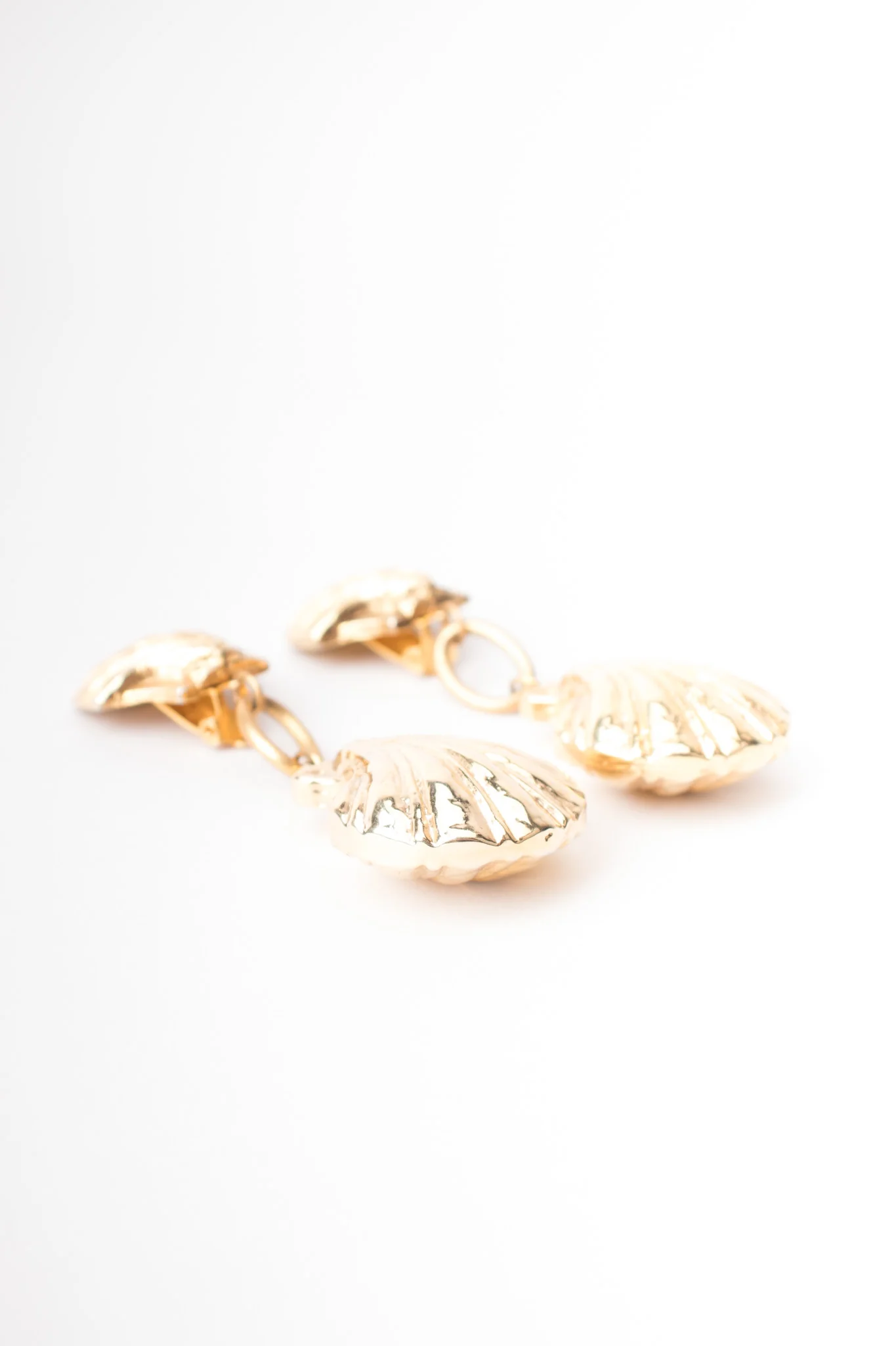 Golden Seashell Drop Earrings - Image 5