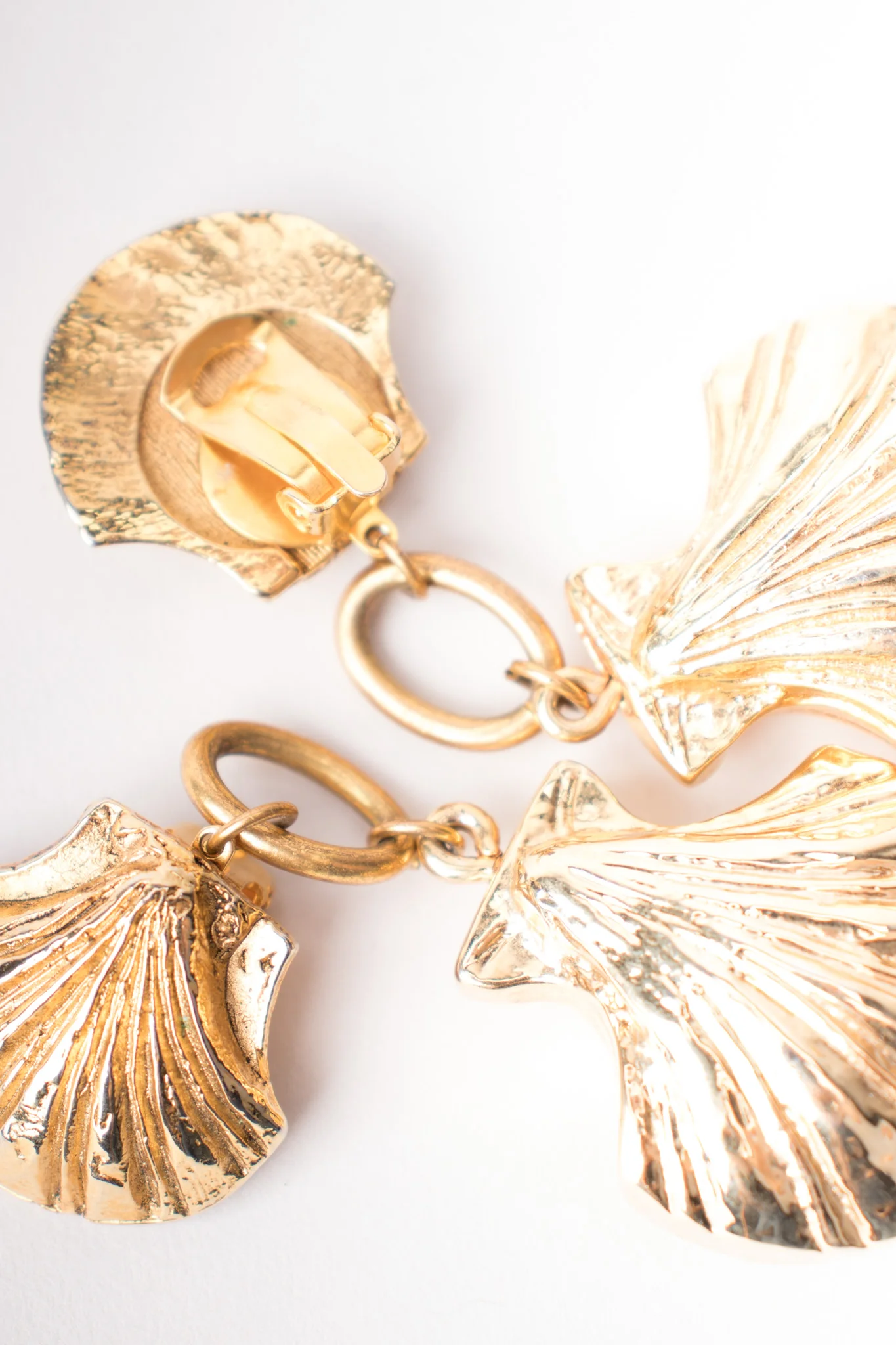 Golden Seashell Drop Earrings - Image 6