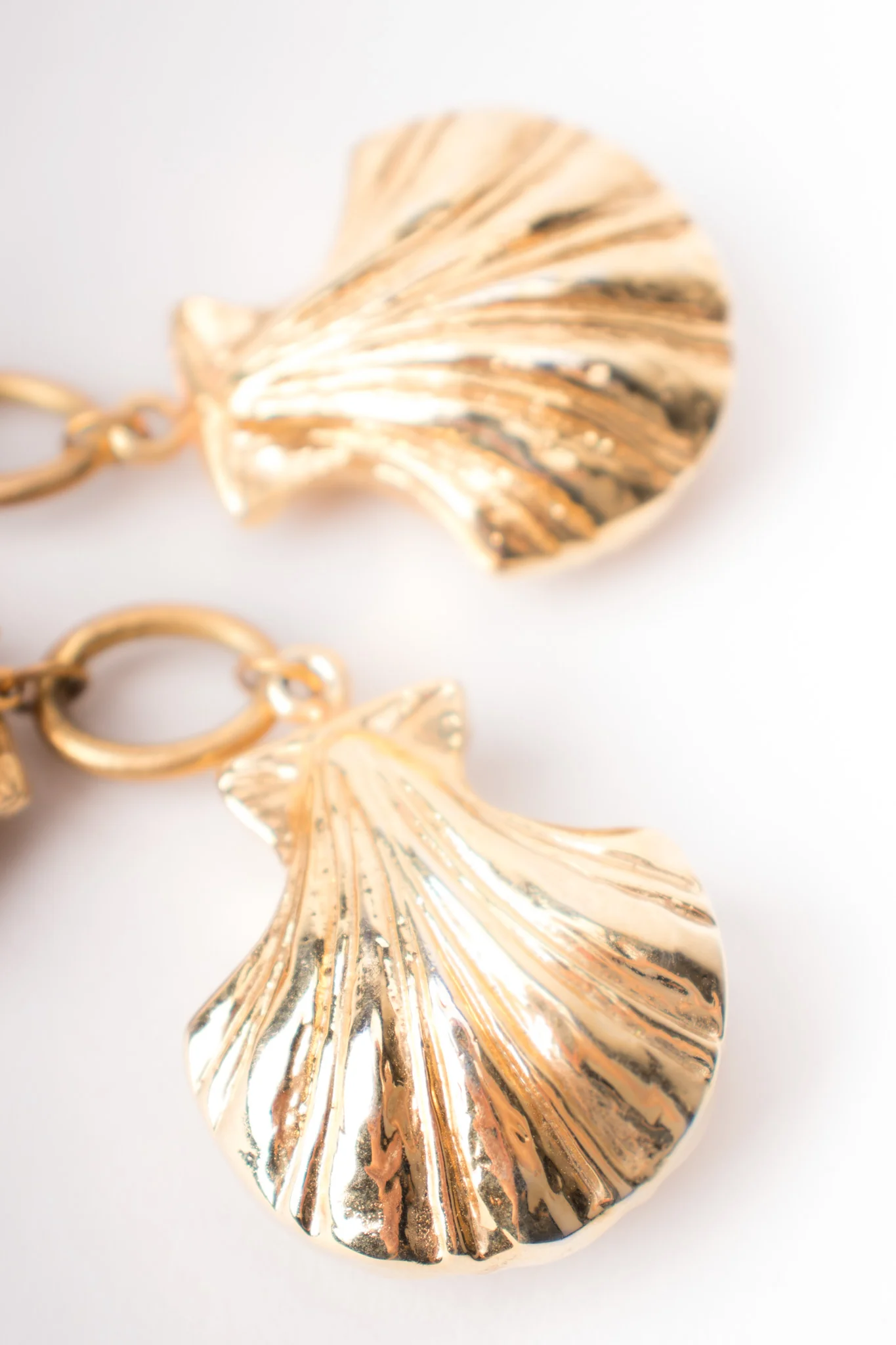 Golden Seashell Drop Earrings - Image 7
