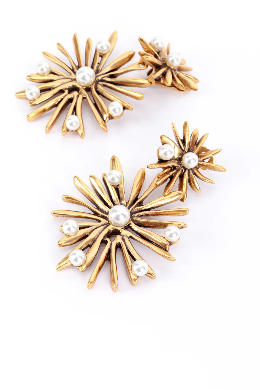 Golden Sunburst Drop Earrings - Image 3