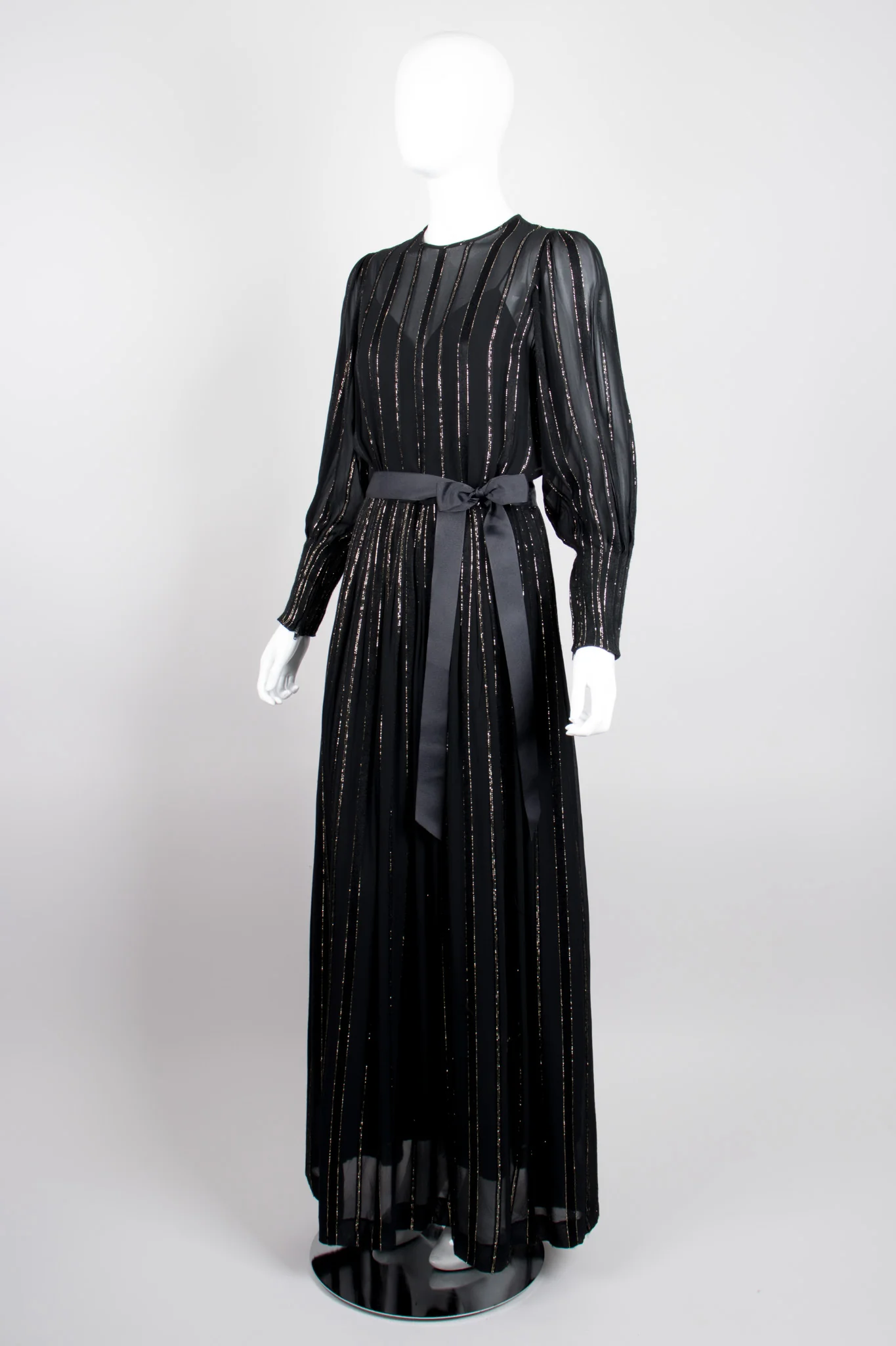 Gold Lamé Stripe Dress