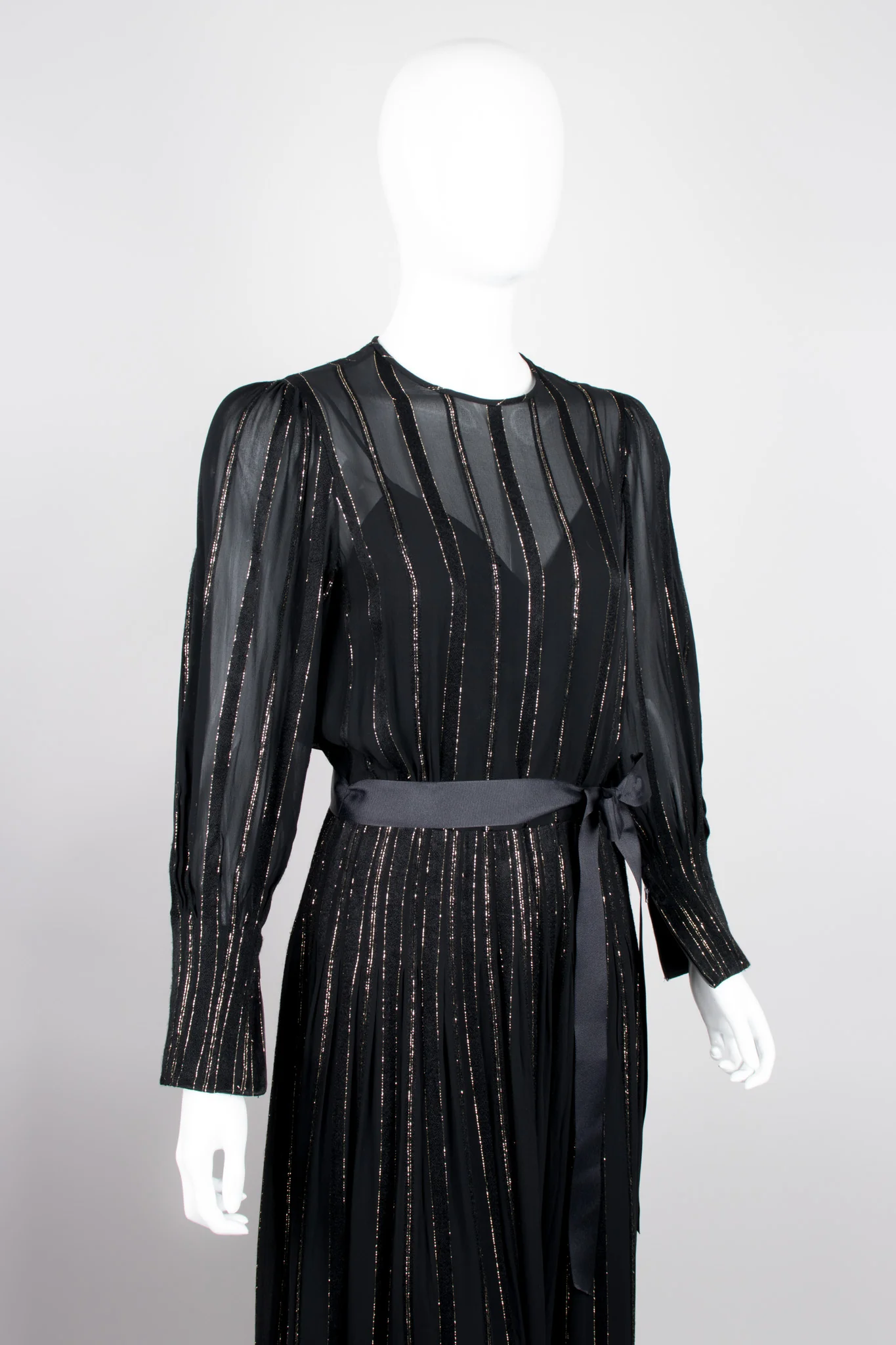 Gold Lamé Stripe Dress - Image 2