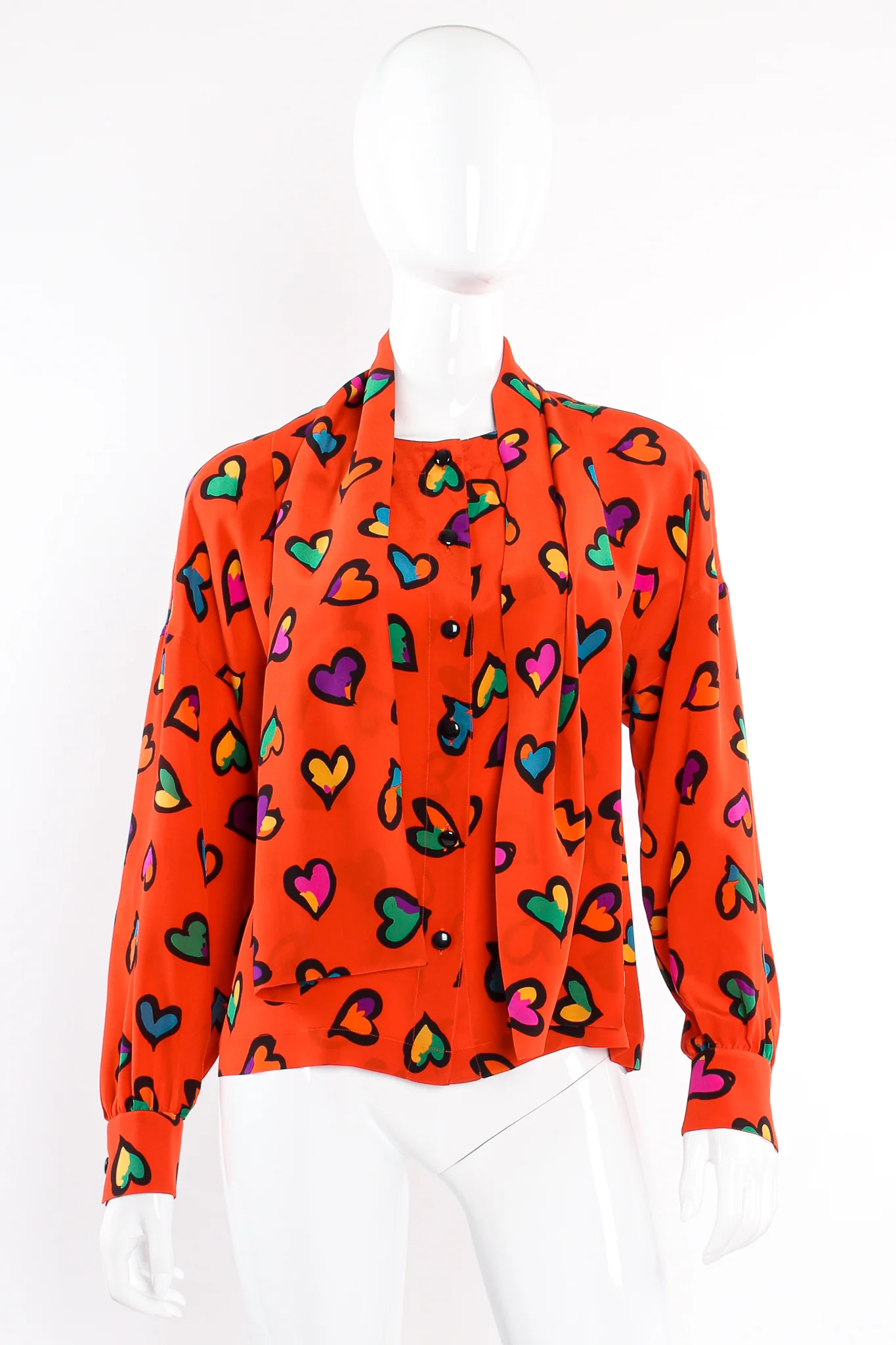 Graffiti Heart Print Blouse - Image 11