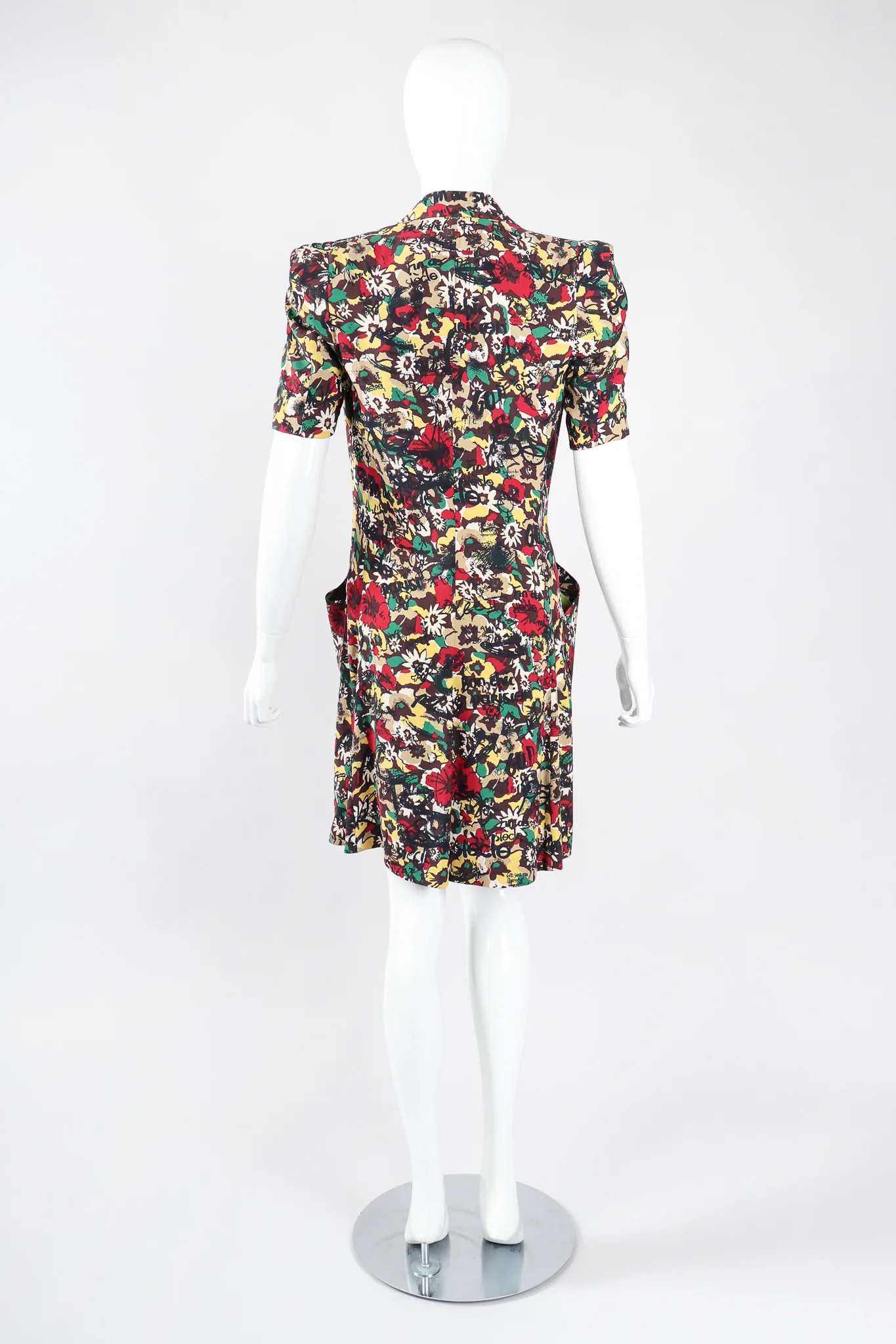 Graffiti Print Silk Coat Dress - Image 5