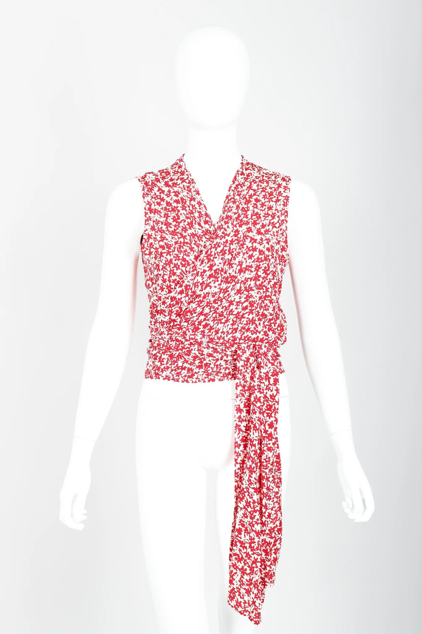 Graphic Floral Print Wrap Top - Image 4