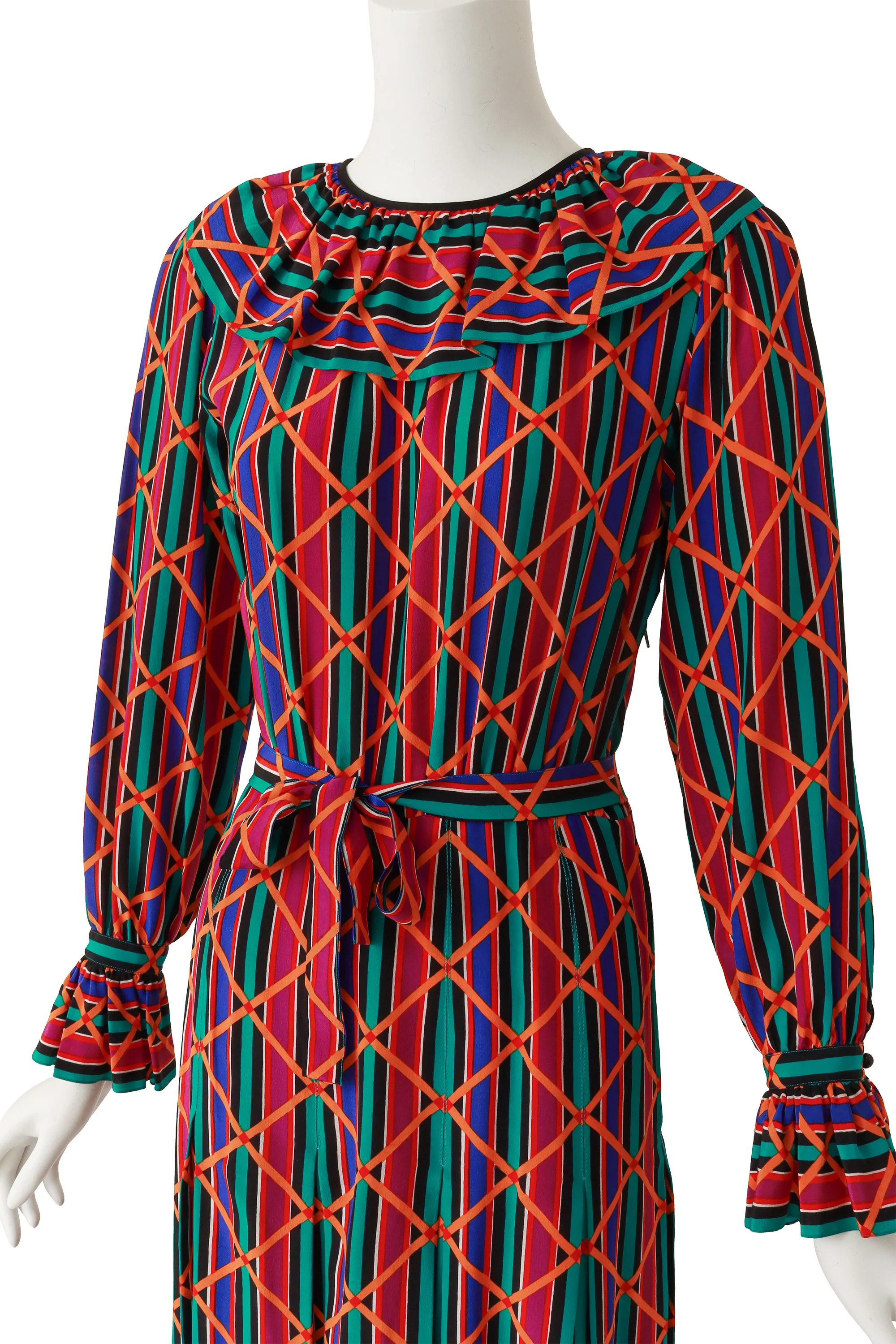 Graphic Stripe Ruffle Dress - Image 2