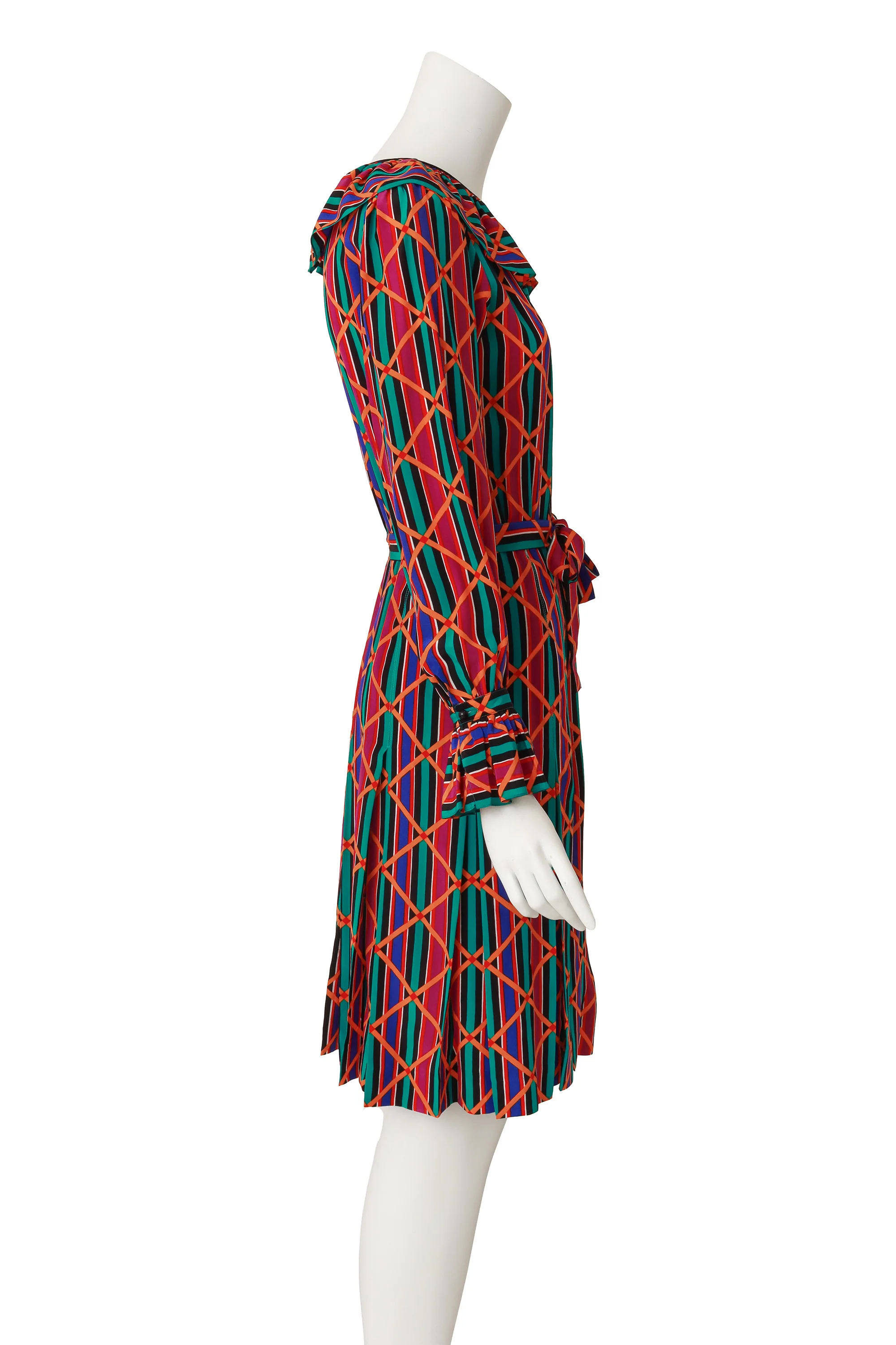 Graphic Stripe Ruffle Dress - Image 3