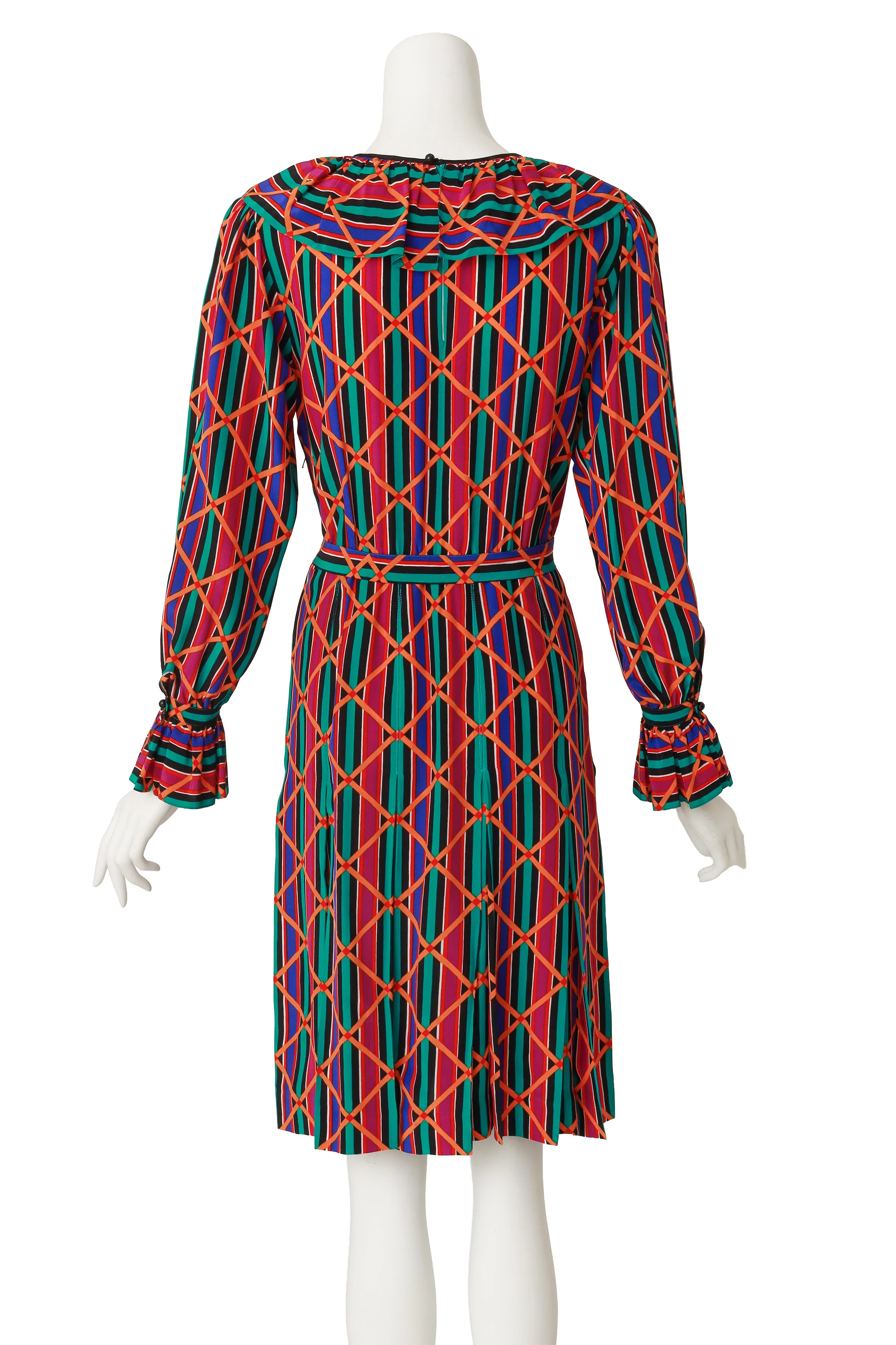 Graphic Stripe Ruffle Dress - Image 4