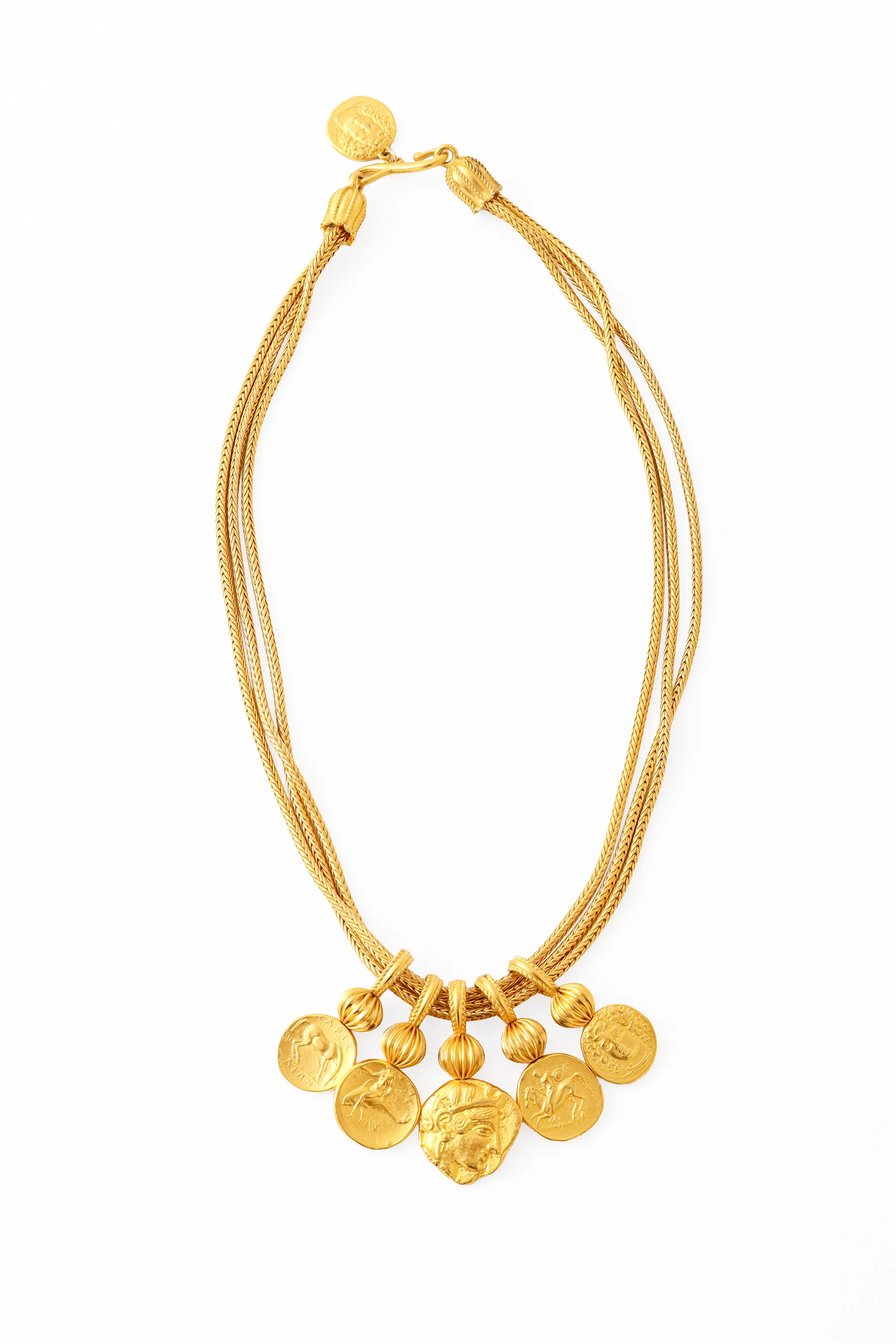 Greek Coin Charm Necklace
