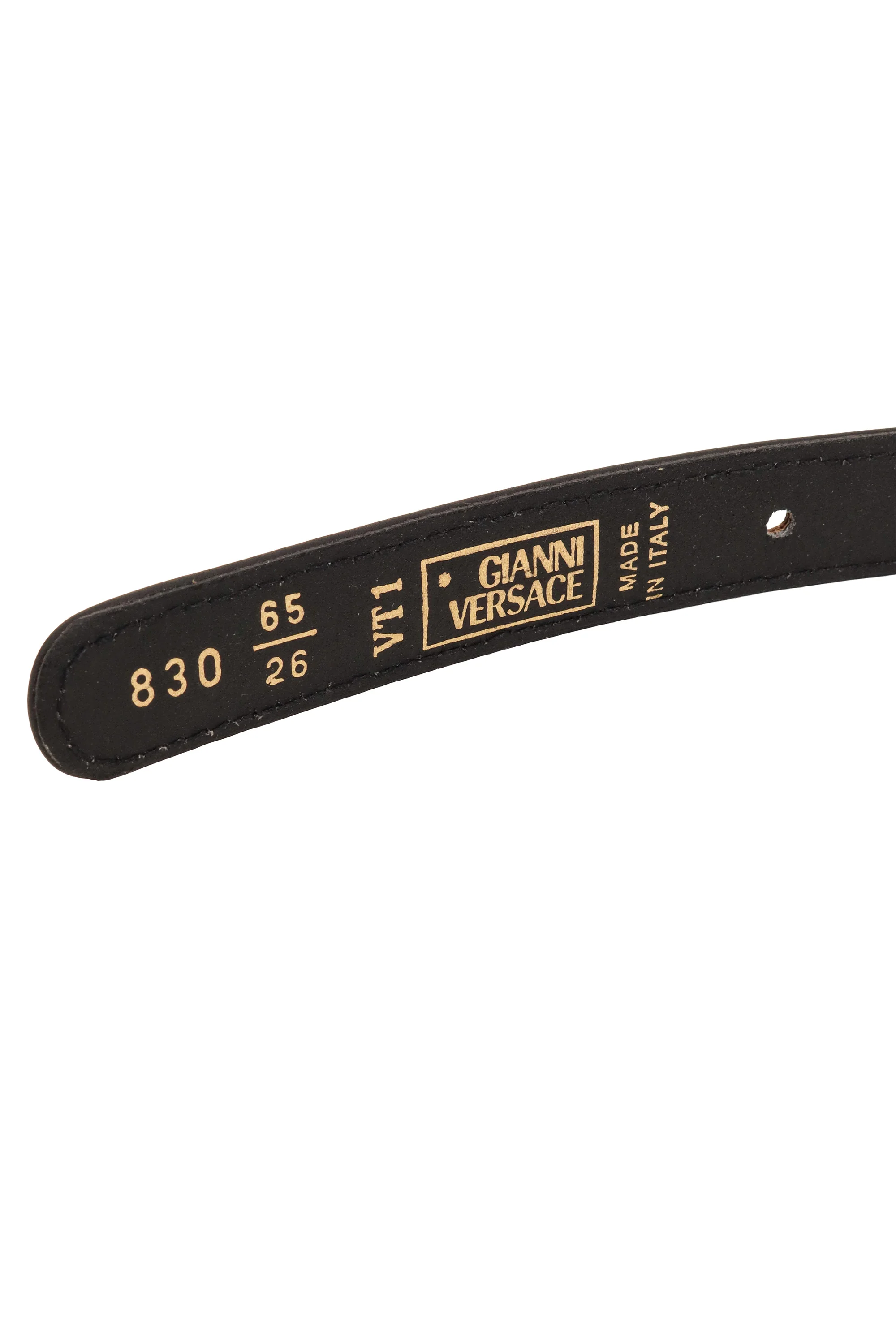 Greek Key Buckle Leather Belt - Image 5