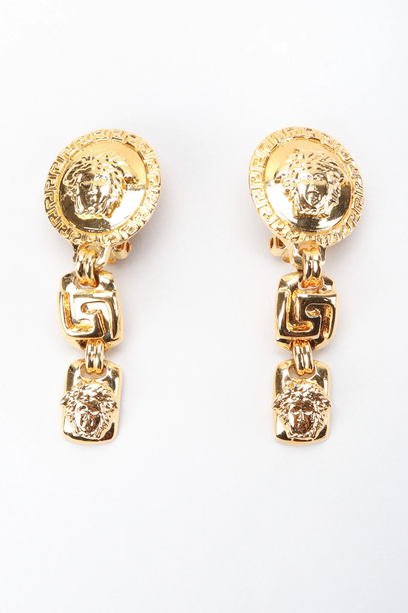 Greek Key Medusa Drop Earrings - Image 6