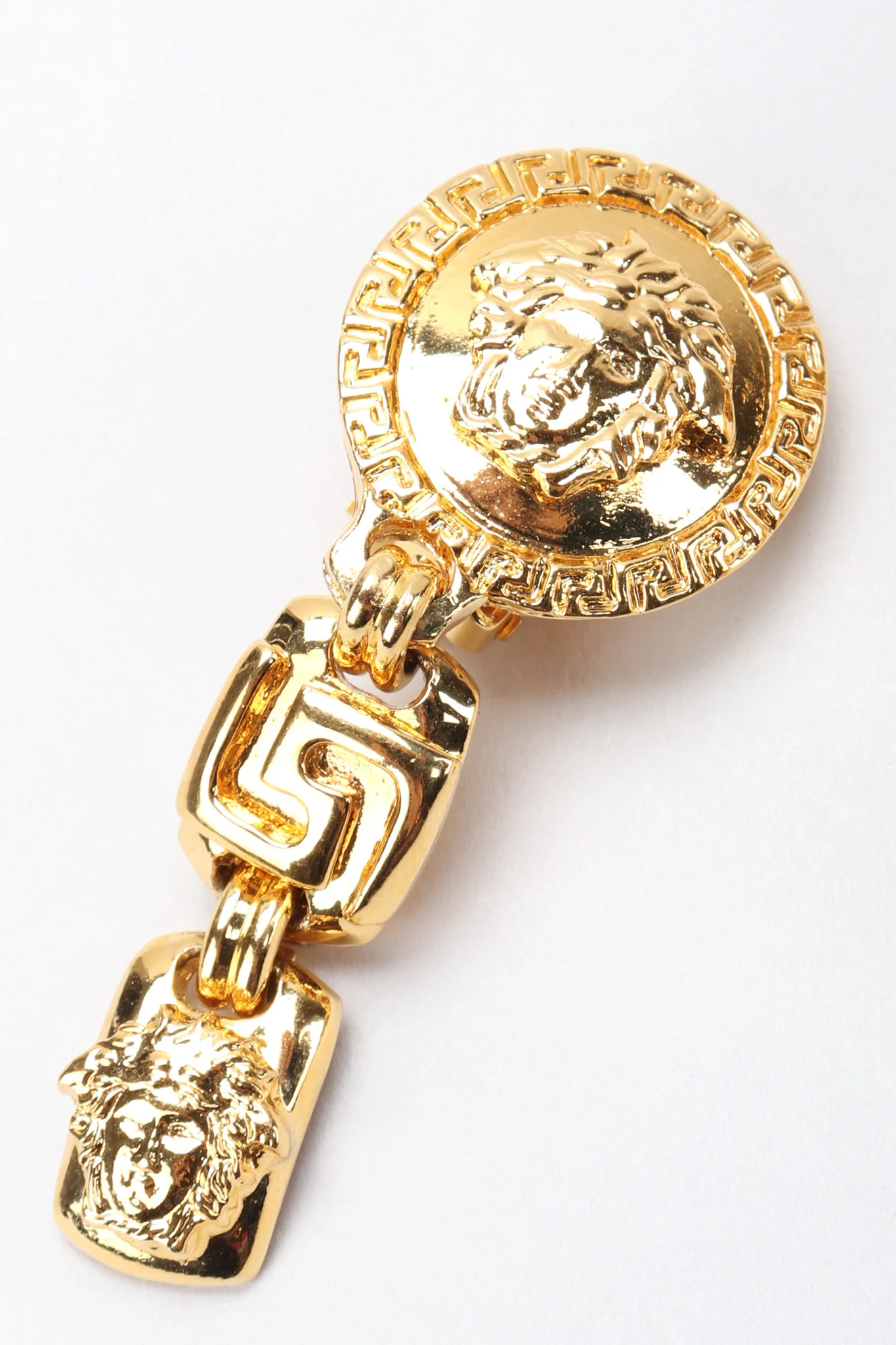 Greek Key Medusa Drop Earrings - Image 7