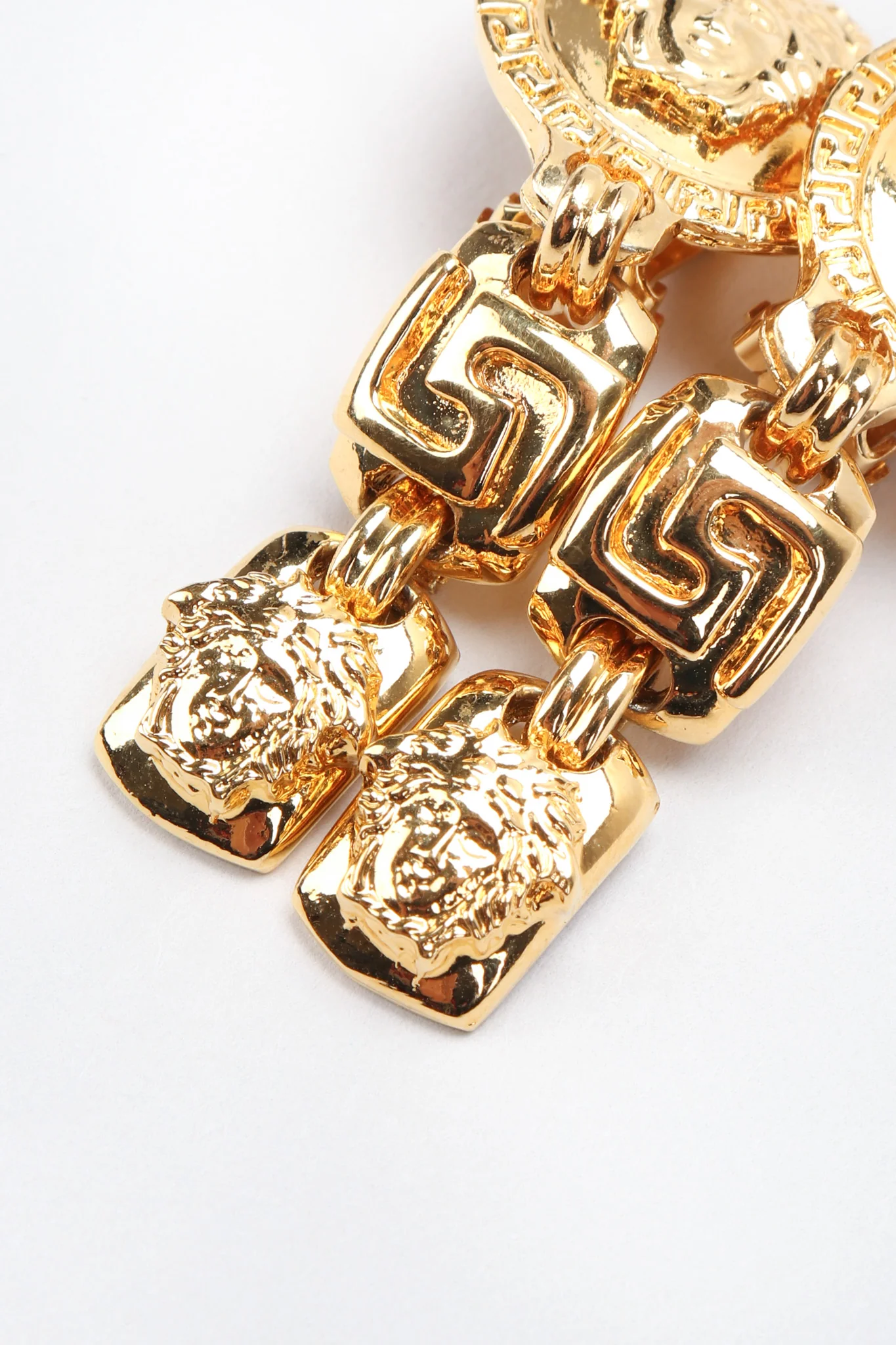 Greek Key Medusa Drop Earrings - Image 8