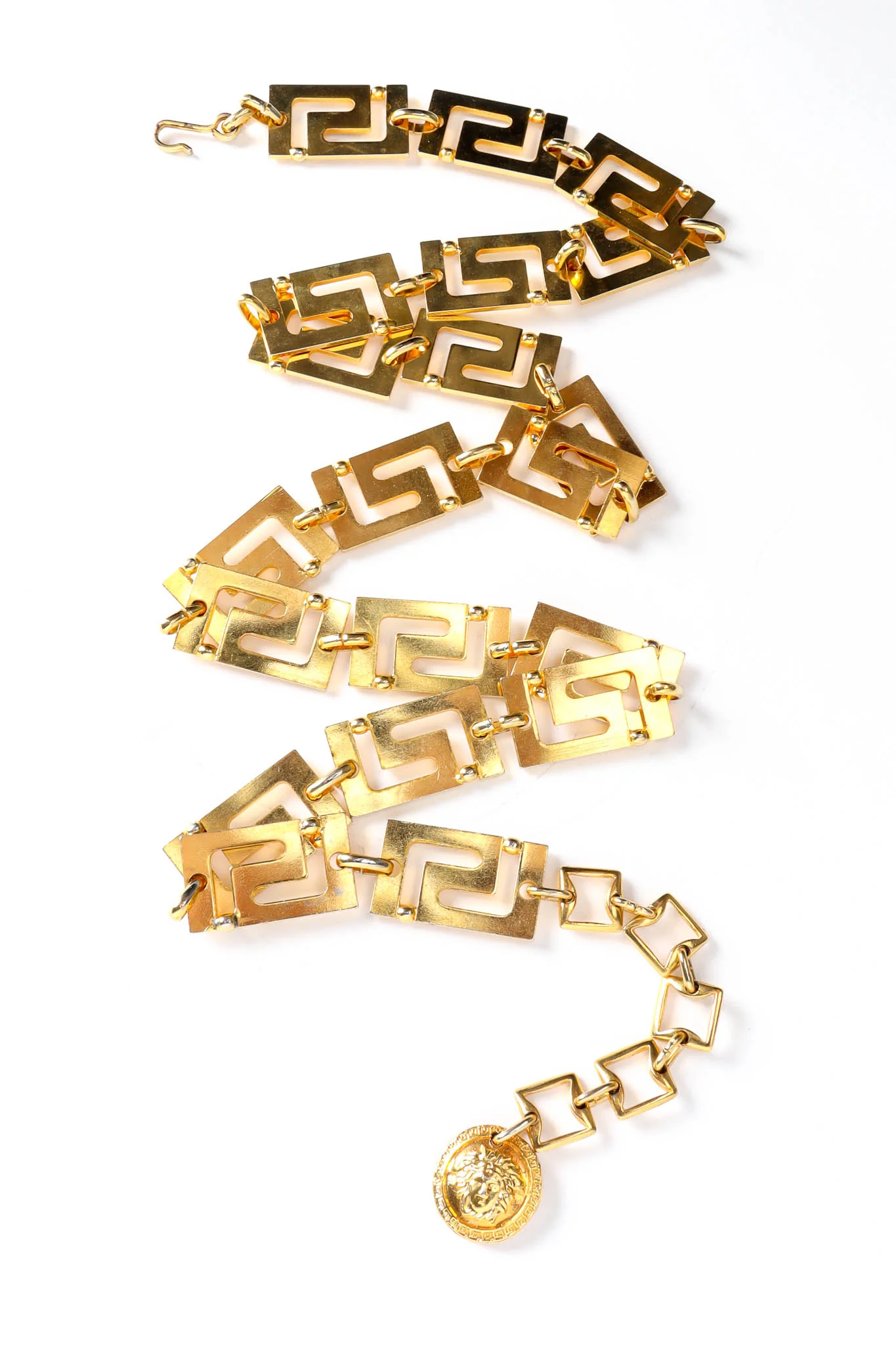 Greek Key Metal Link Belt