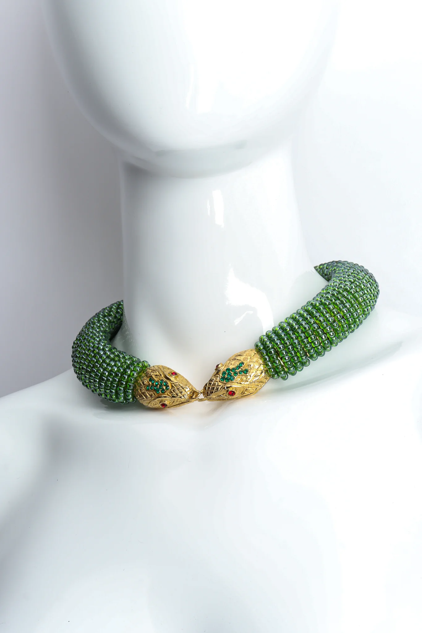 Green Beaded Snake Collar - Image 3