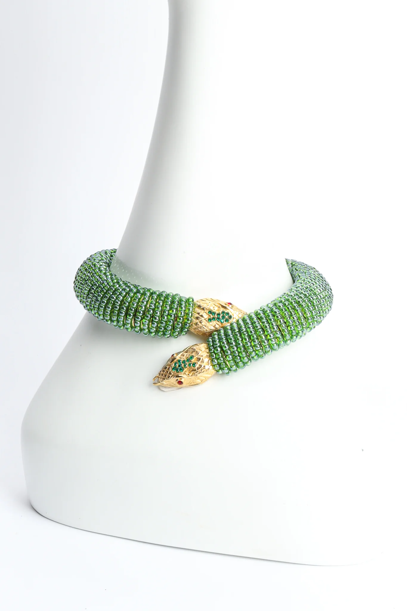 Green Beaded Snake Collar - Image 4